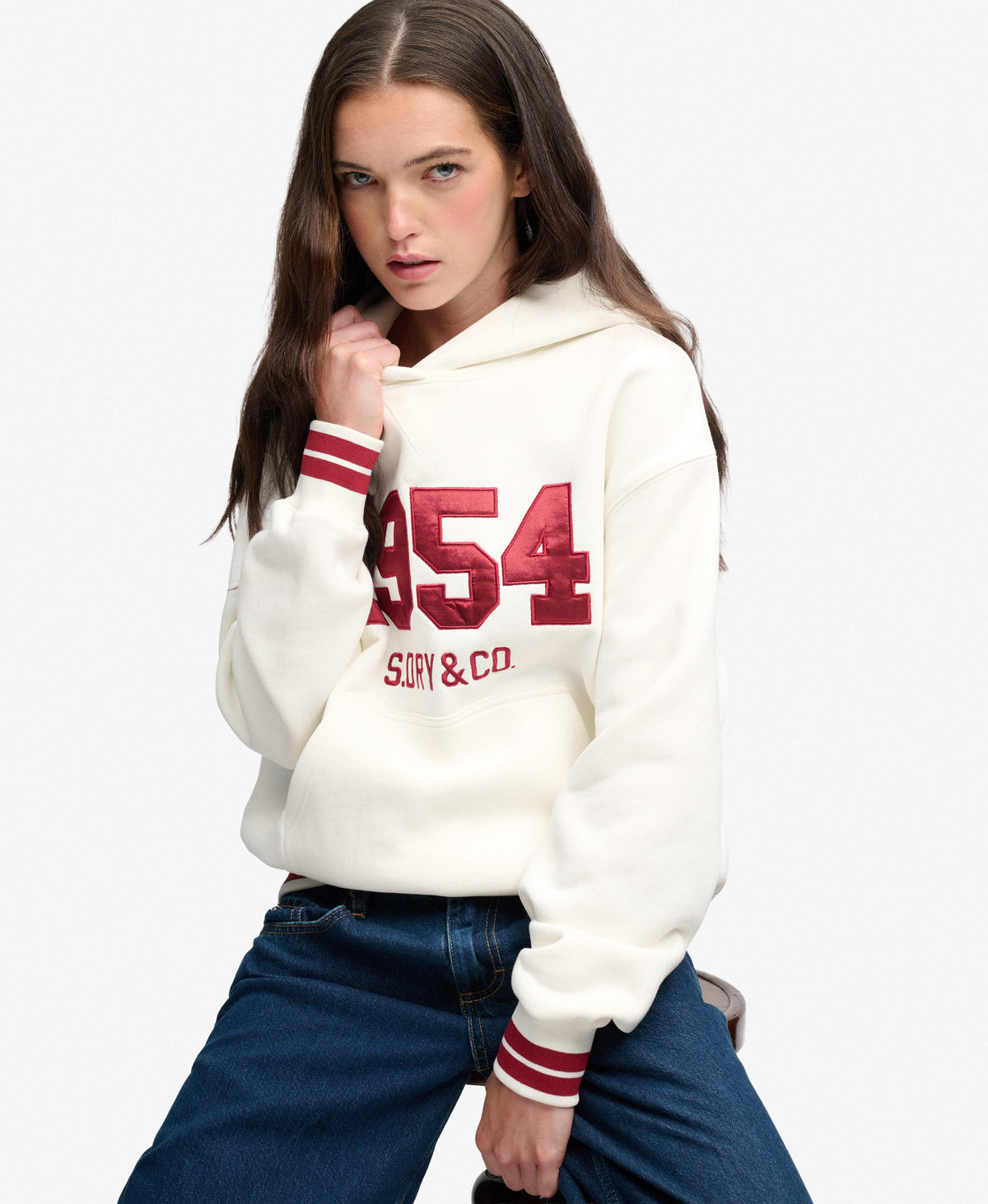 Satin Applique Hoodie
