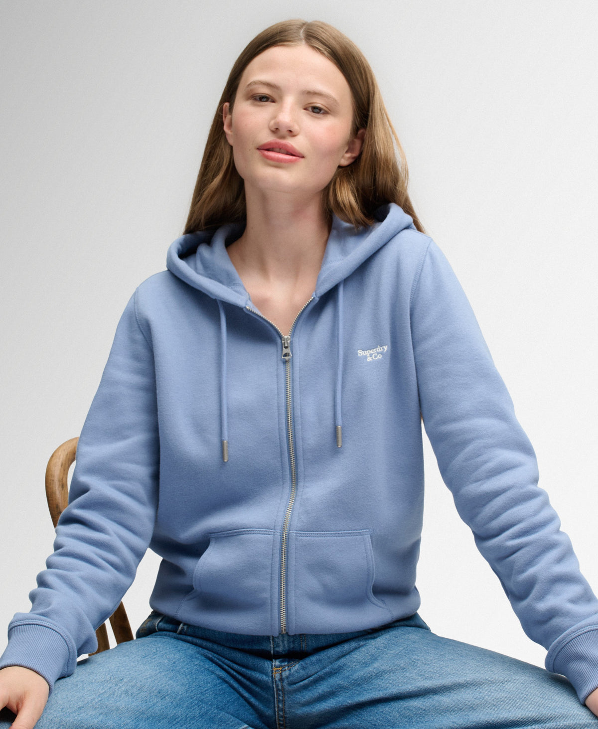 Signature Embroidered Zip Hoodie