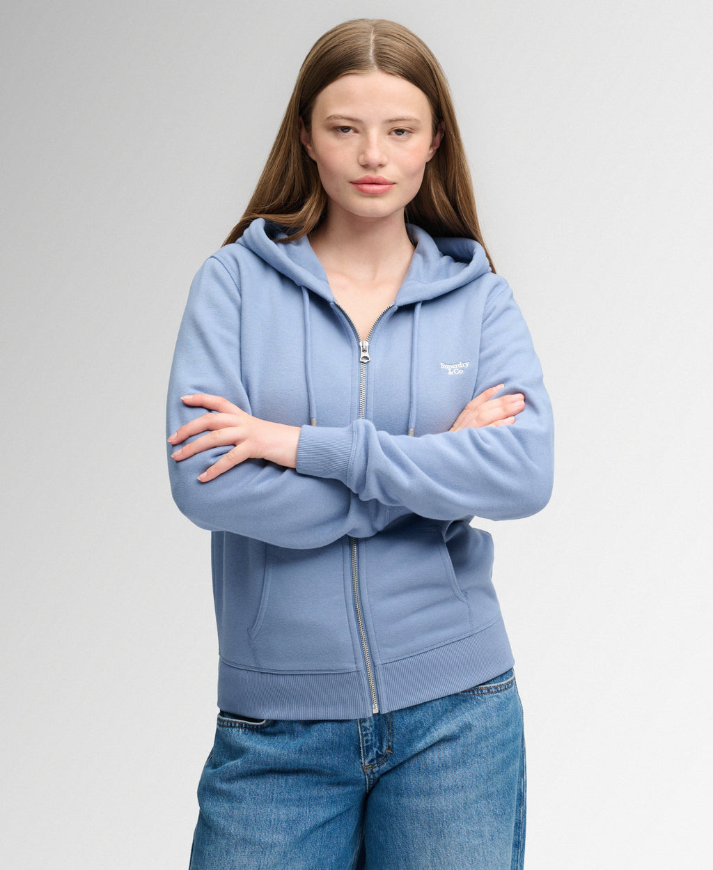 Signature Embroidered Zip Hoodie