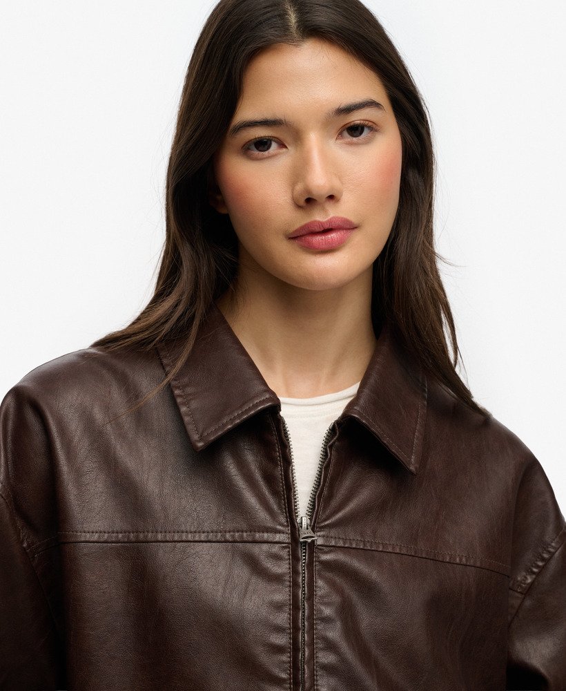 Collared Oversized Bomber Jacket