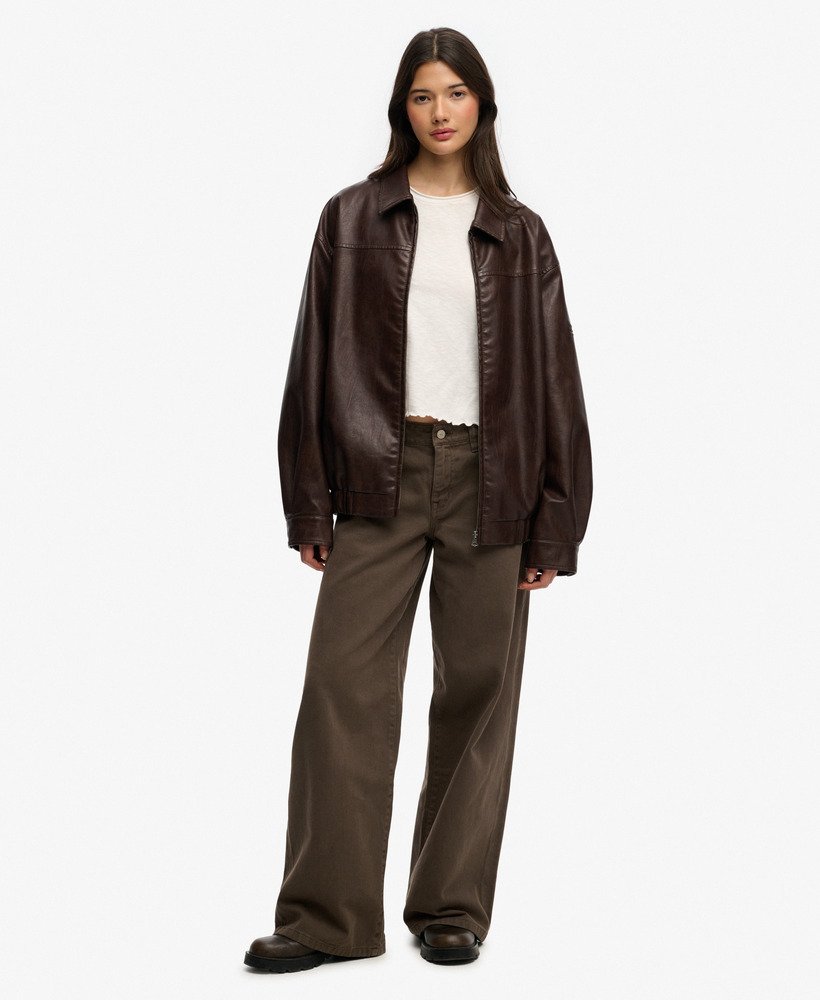 Collared Oversized Bomber Jacket