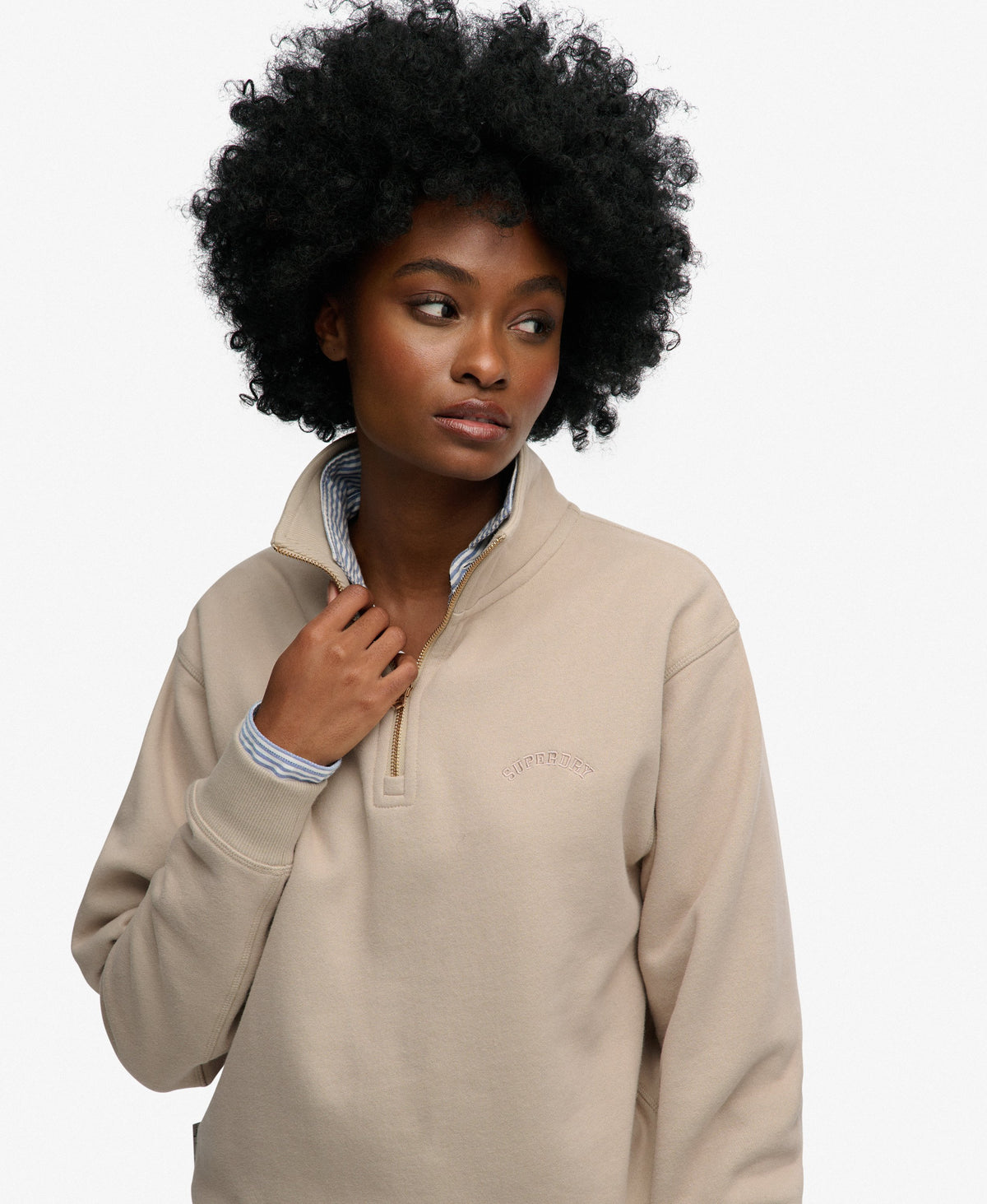 Essential Logo Embroidered Half Zip Jumper