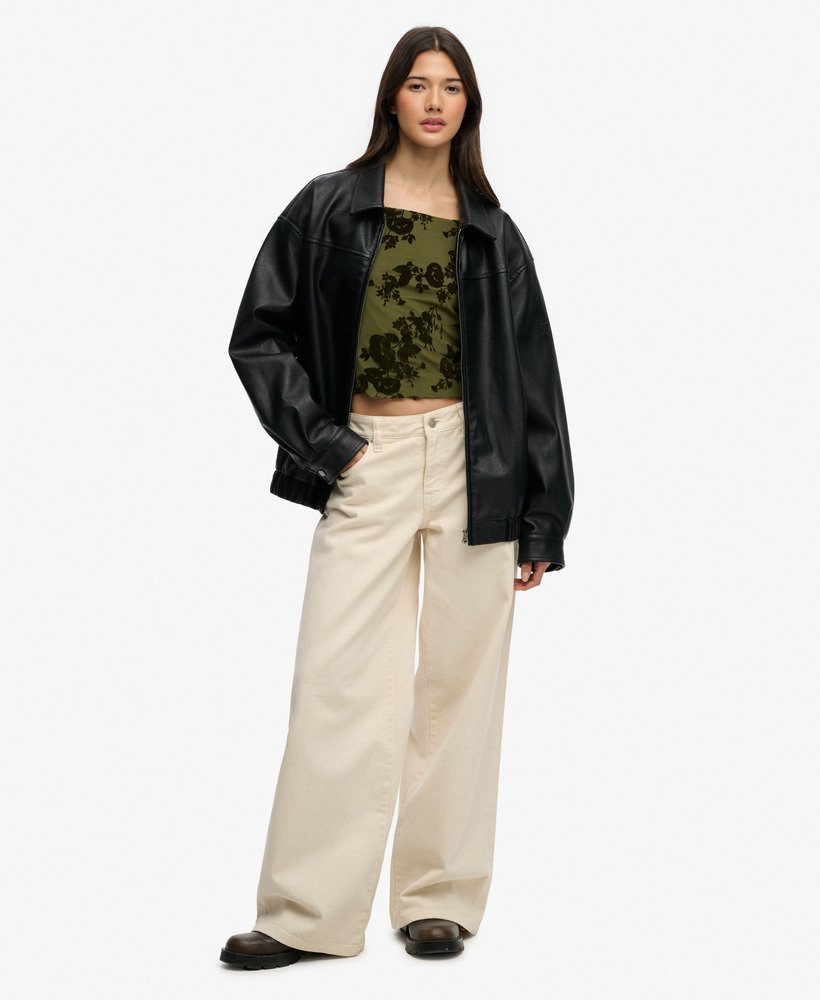 Collared Oversized Bomber Jacket