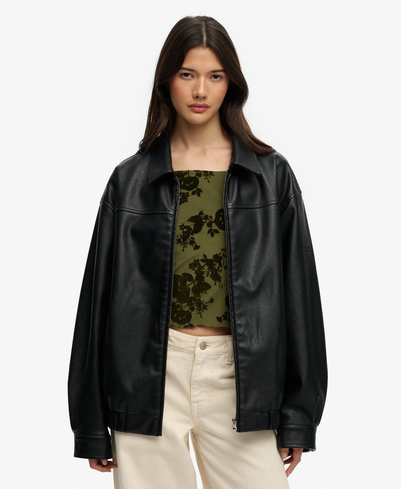 Collared Oversized Bomber Jacket