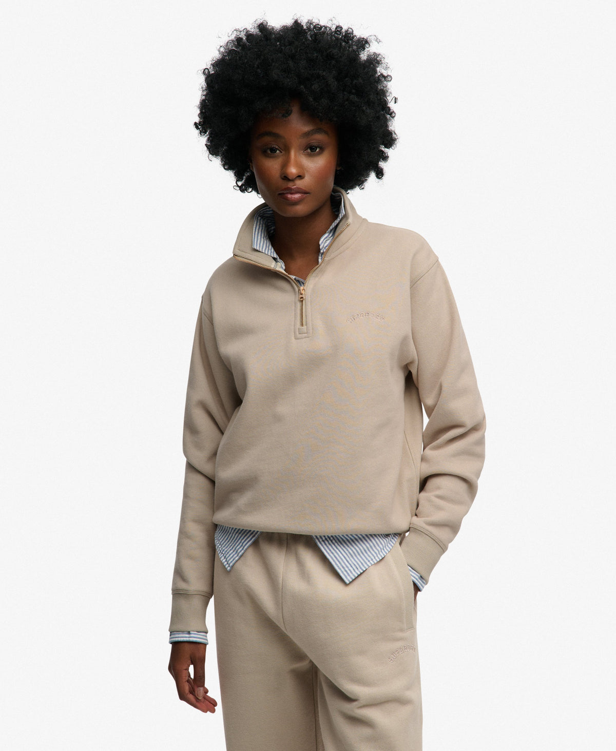 Essential Logo Embroidered Half Zip Jumper