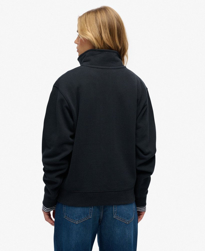 Essential Logo Embroidered Half Zip Jumper