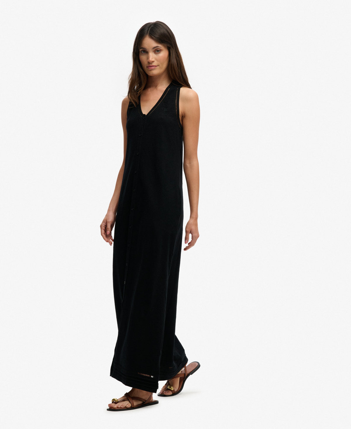 Laddered Jersey Maxi Dress