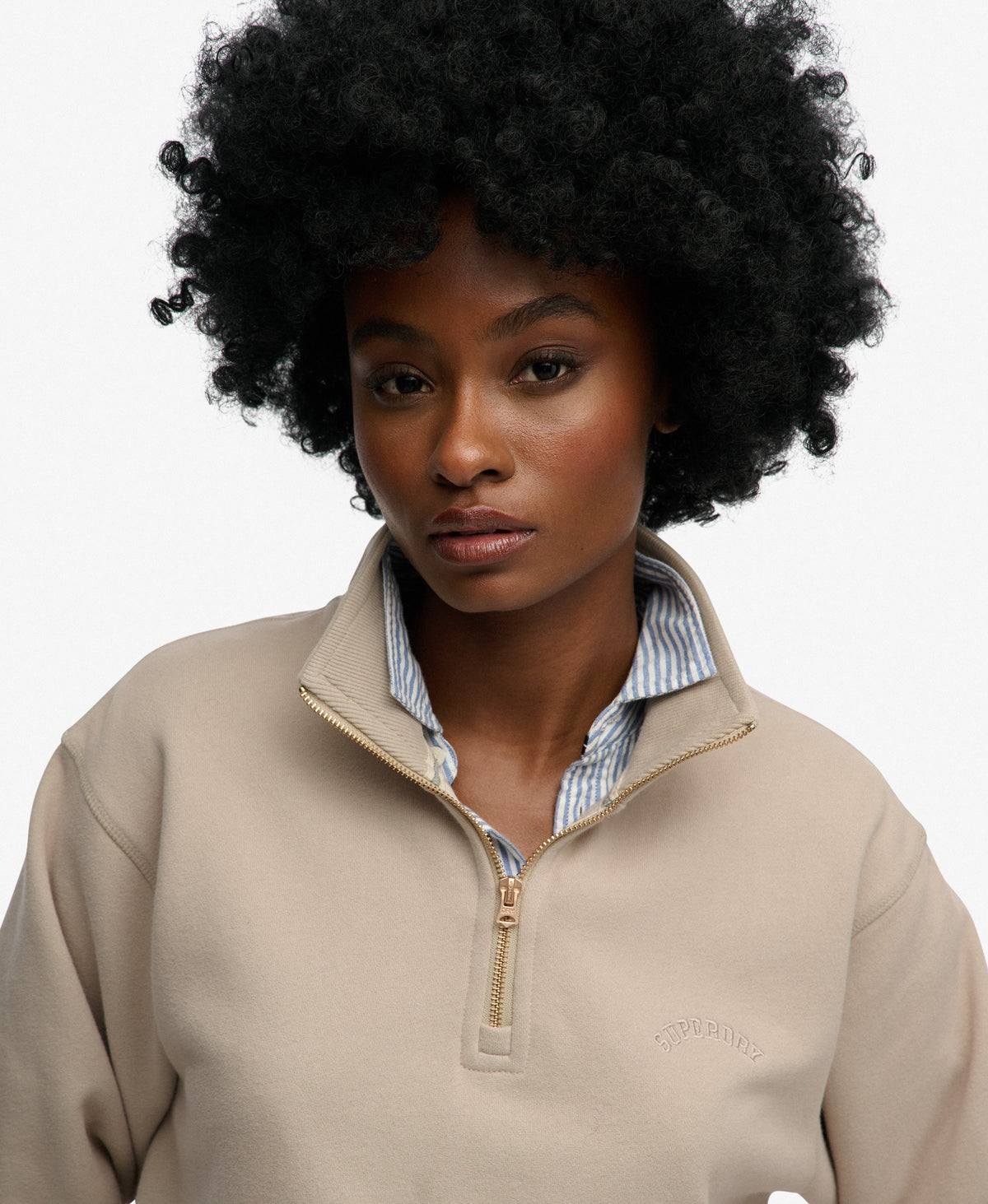 Essential Logo Embroidered Half Zip Jumper