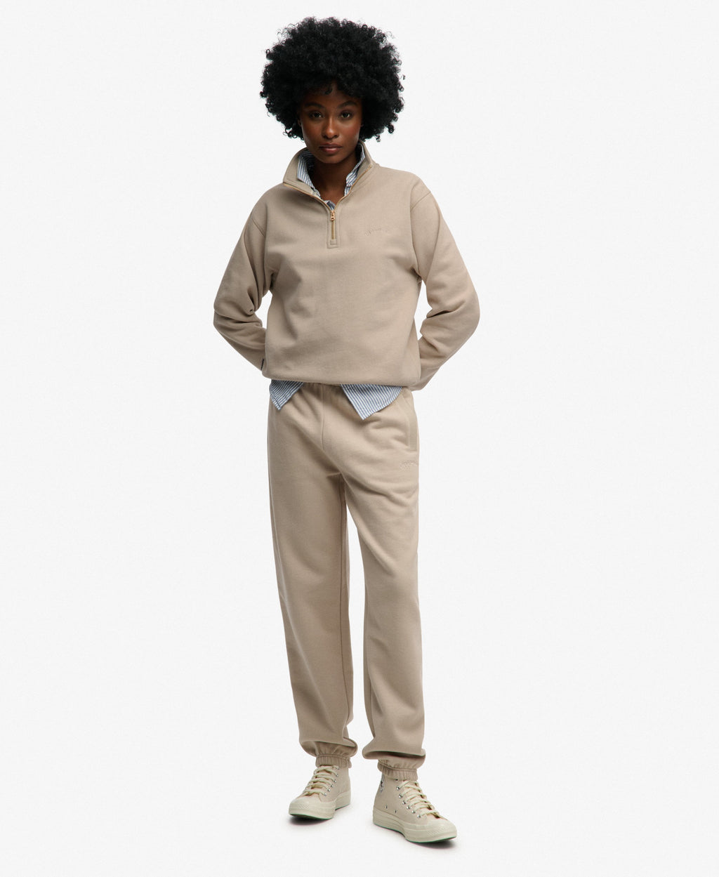 Essential Logo Embroidered Half Zip Jumper