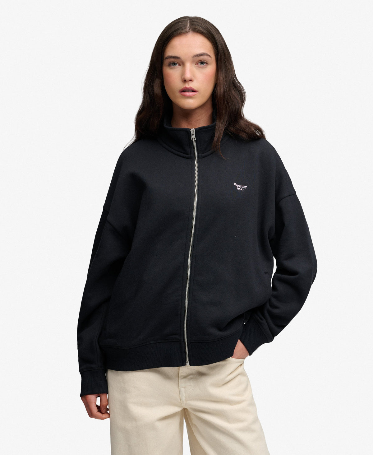 Signature Embroidered Oversized Track Top