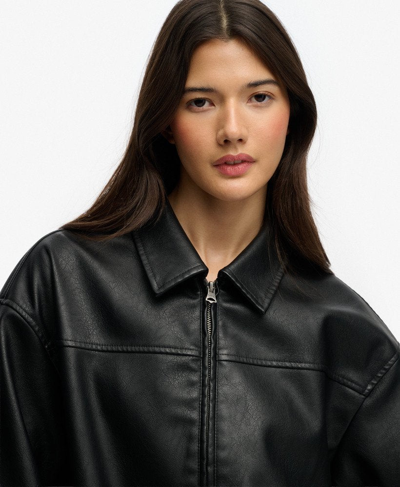 Collared Oversized Bomber Jacket