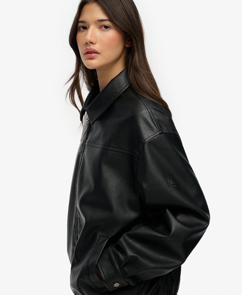 Collared Oversized Bomber Jacket