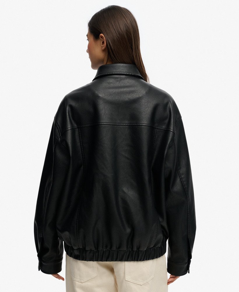Collared Oversized Bomber Jacket