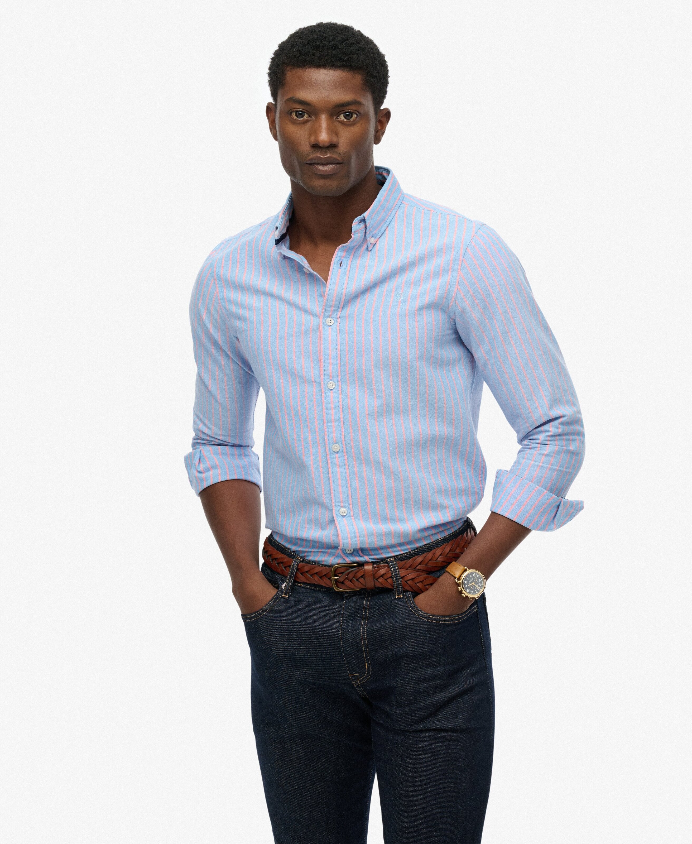 قميص أكسفورد كلاسيكي بأكمام طويلة