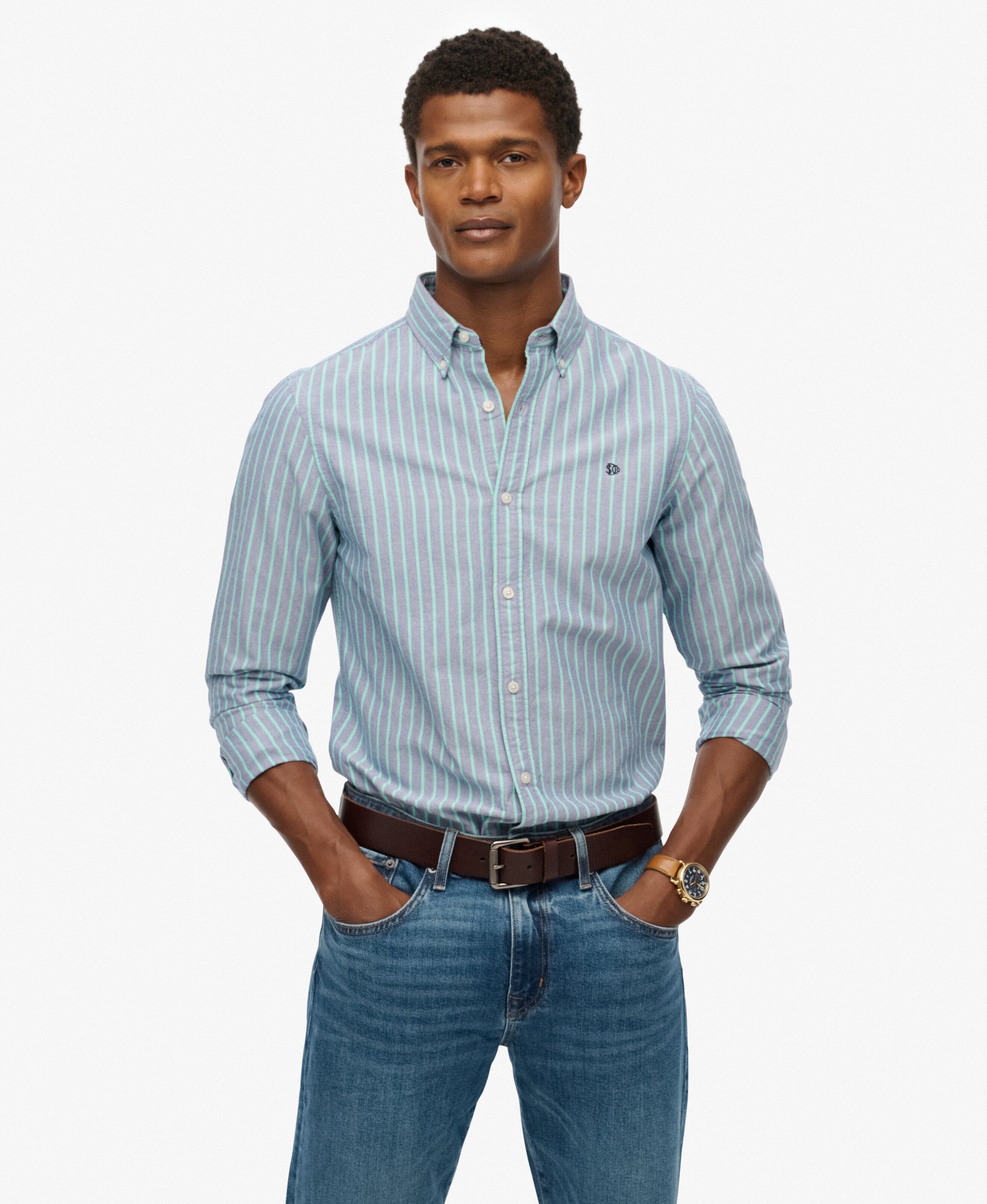 قميص أكسفورد كلاسيكي بأكمام طويلة