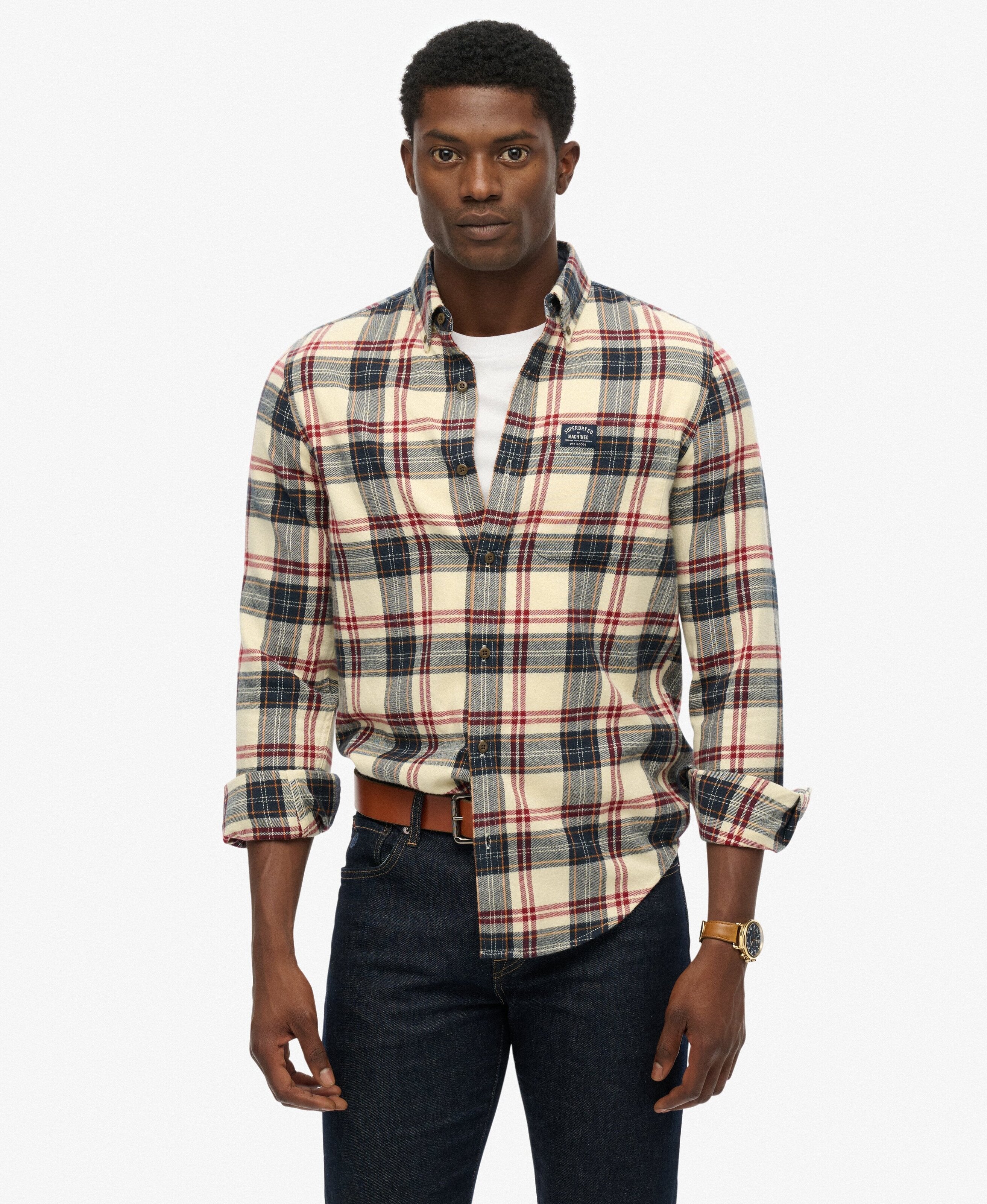 قميص قطني بأكمام طويلة بنمط حطاب