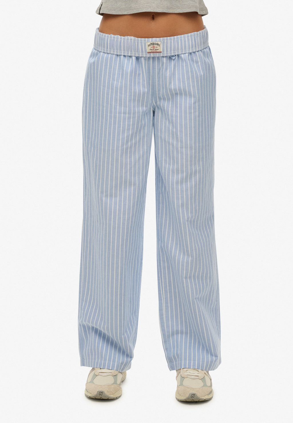 Organic Cotton Stripe Elasticated Trousers