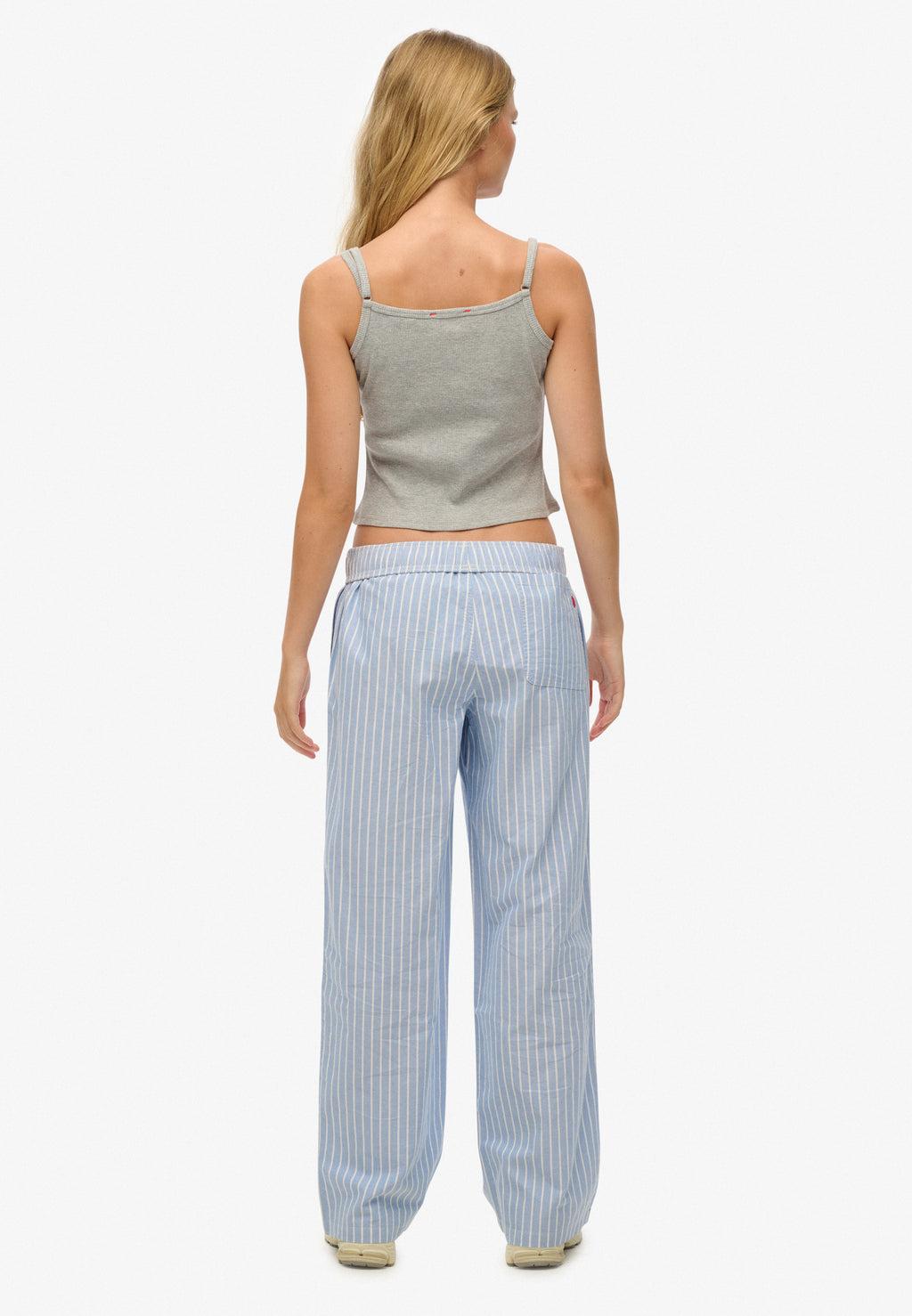 Organic Cotton Stripe Elasticated Trousers