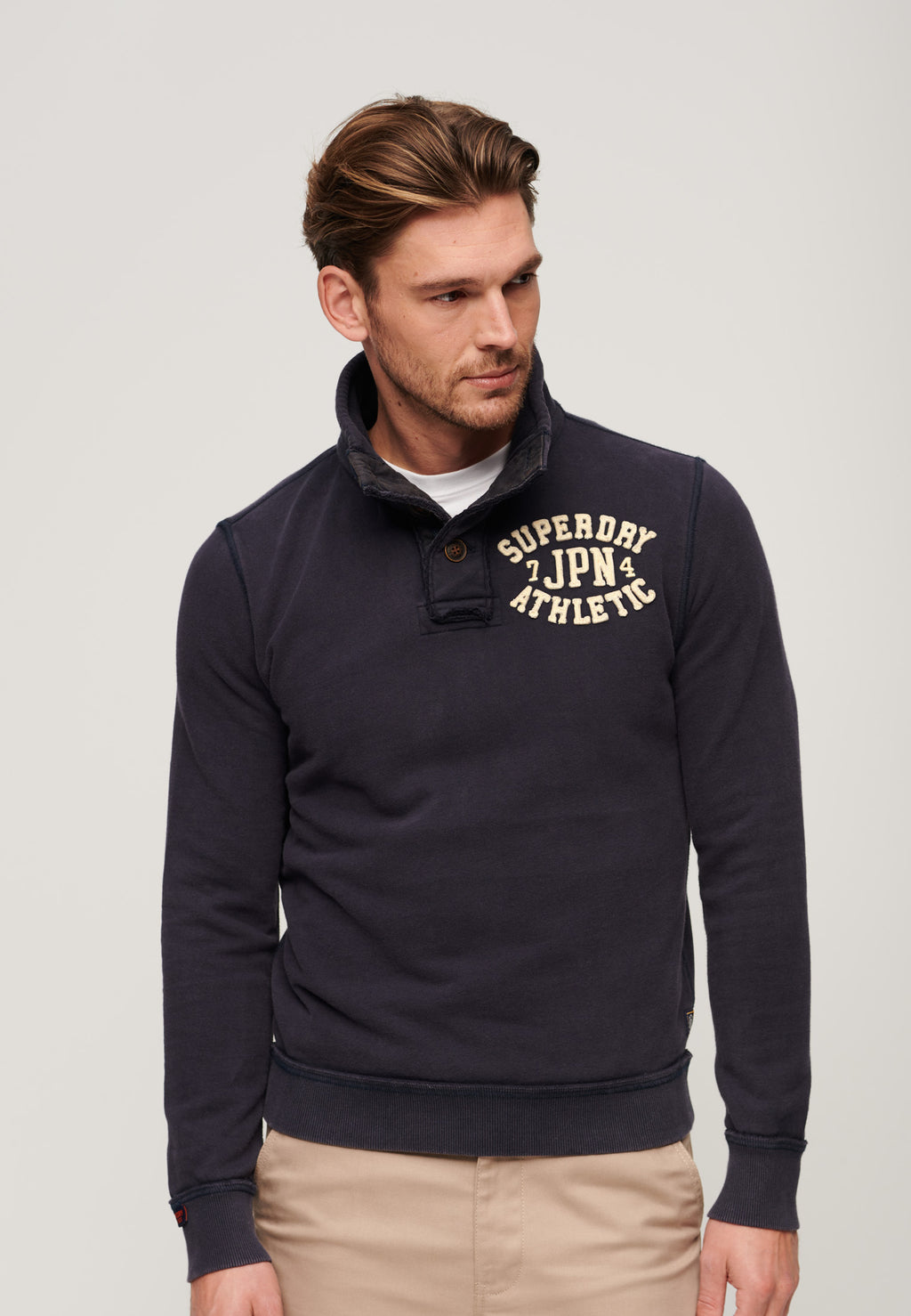 Vintage Athletic Half Button Sweatshirt