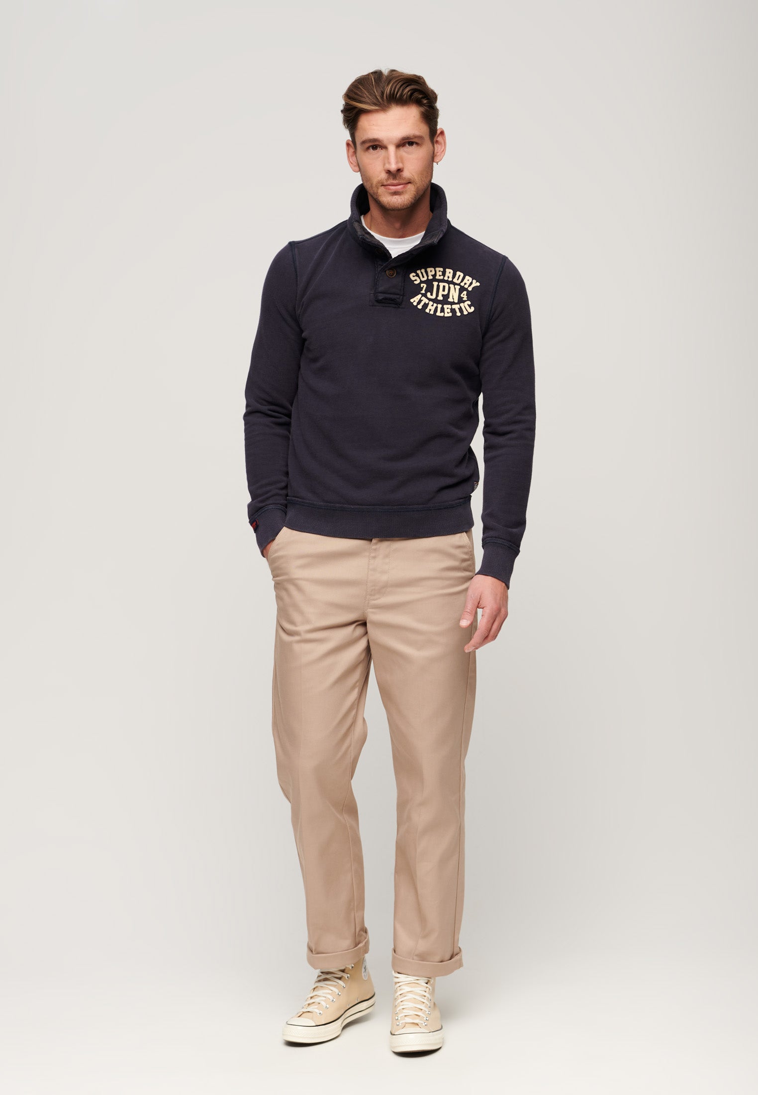 Vintage Athletic Half Button Sweatshirt