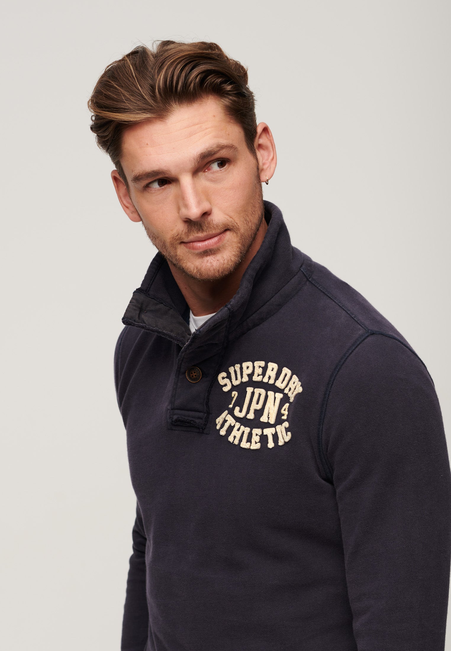 Vintage Athletic Half Button Sweatshirt