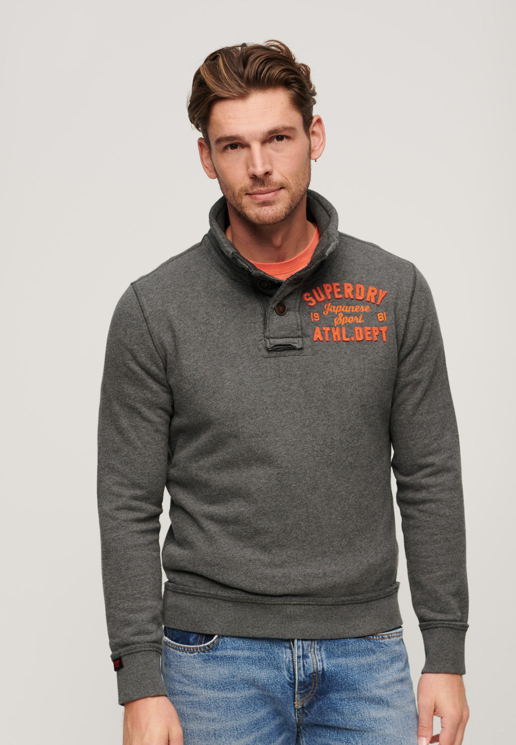 Vintage Athletic Half Button Sweatshirt