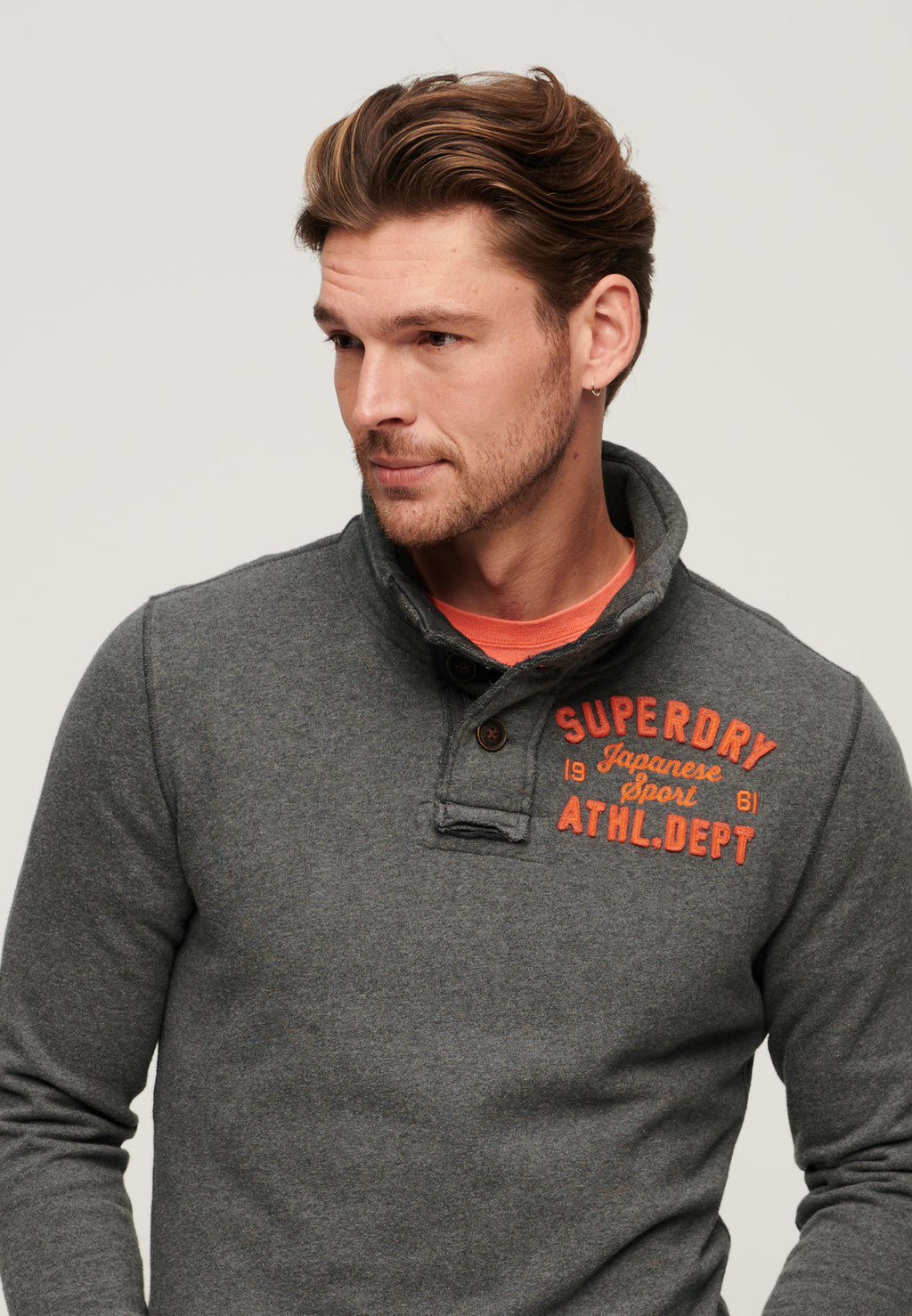Vintage Athletic Half Button Sweatshirt