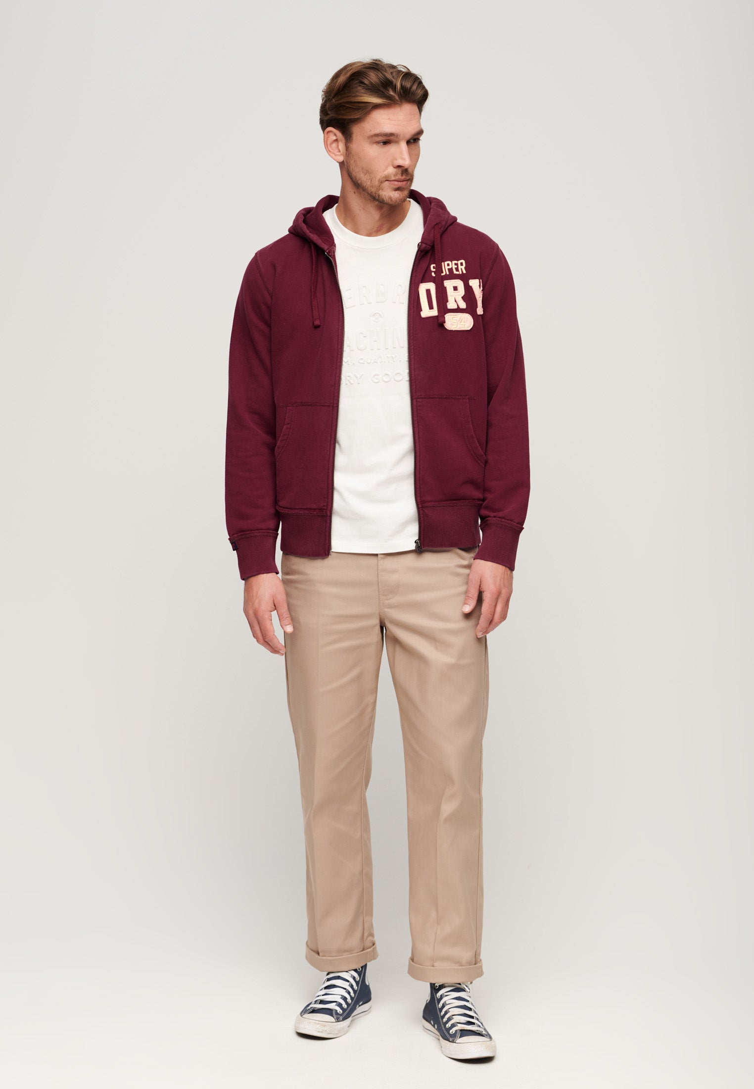 Vintage Athletic Zip Hoodie