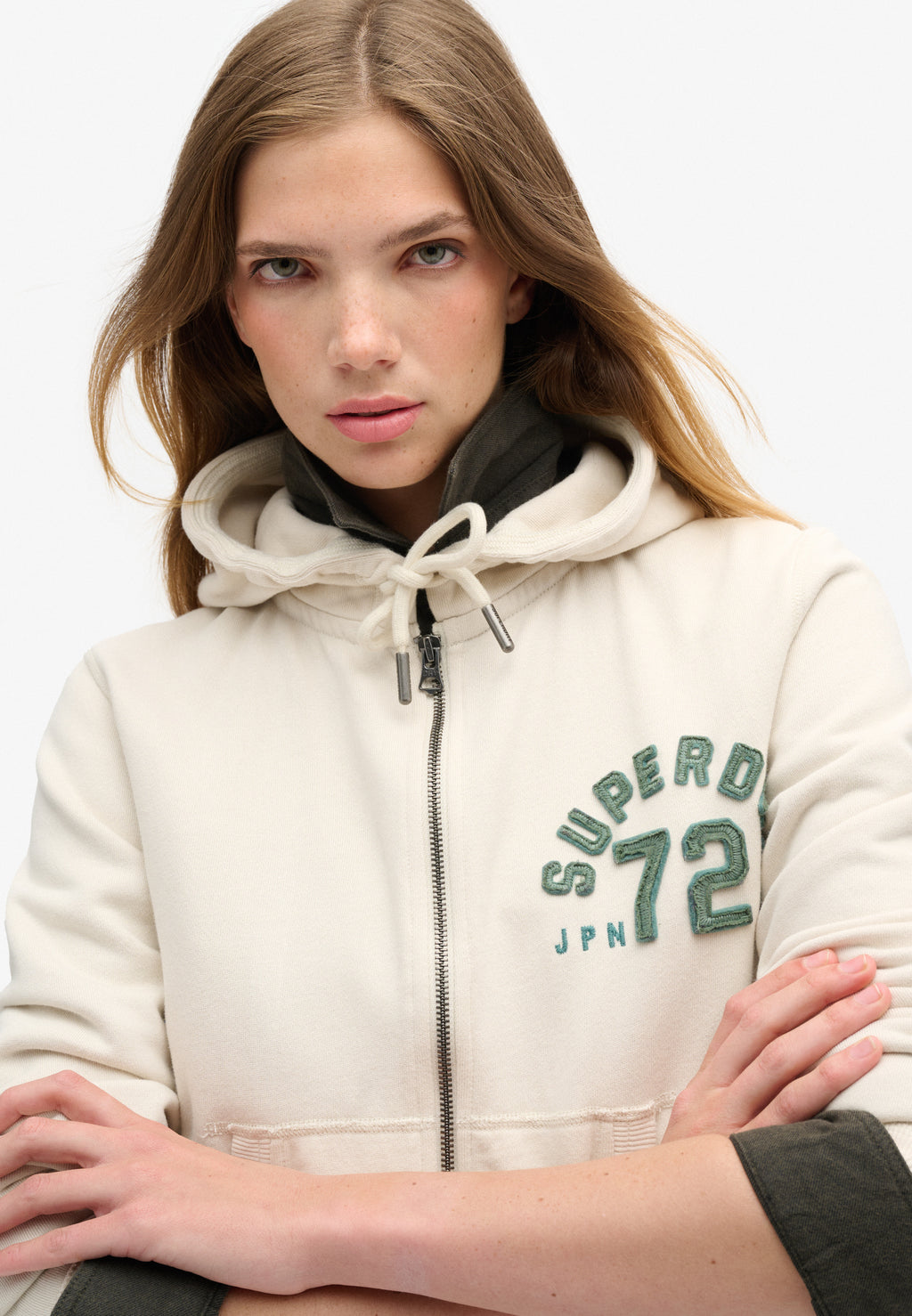 Athletic Essentials Relaxed Crop Zip-hoodie
