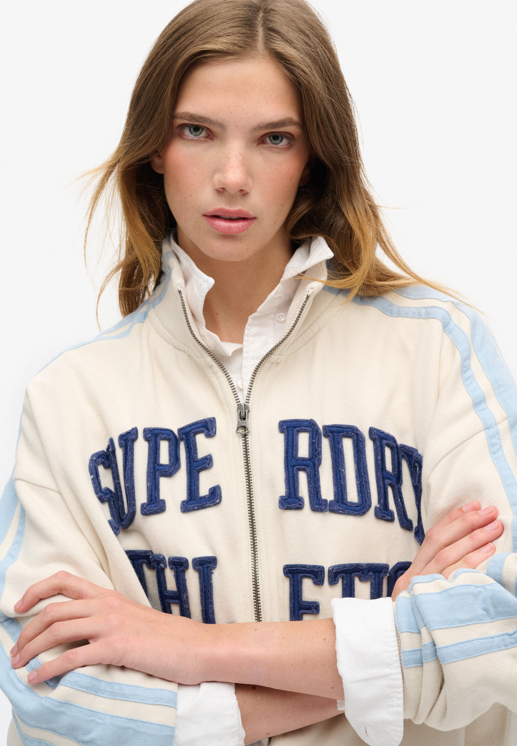 Athletic Essentials Applique Loose Zip Track Top