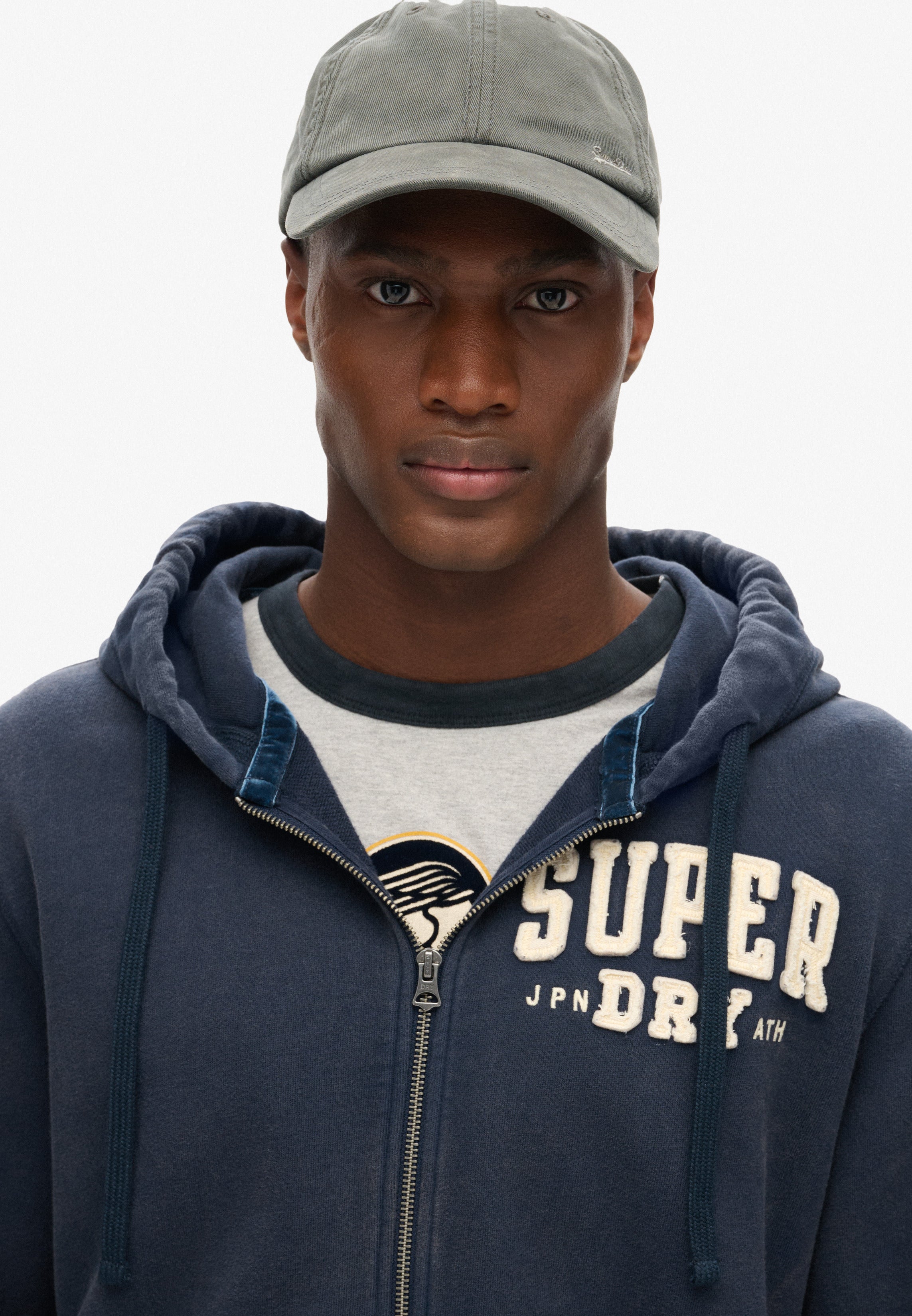 Vintage Athletic Zip Hoodie