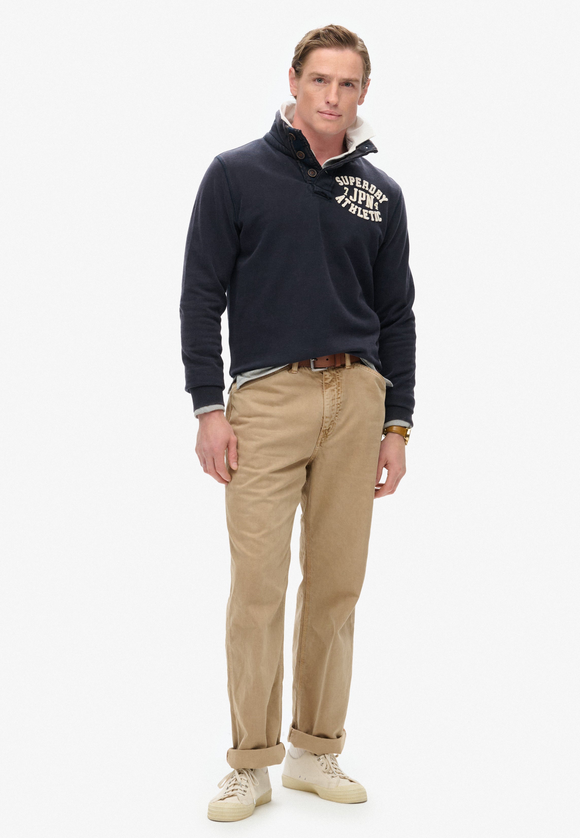 Vintage Athletic Half Button Sweatshirt