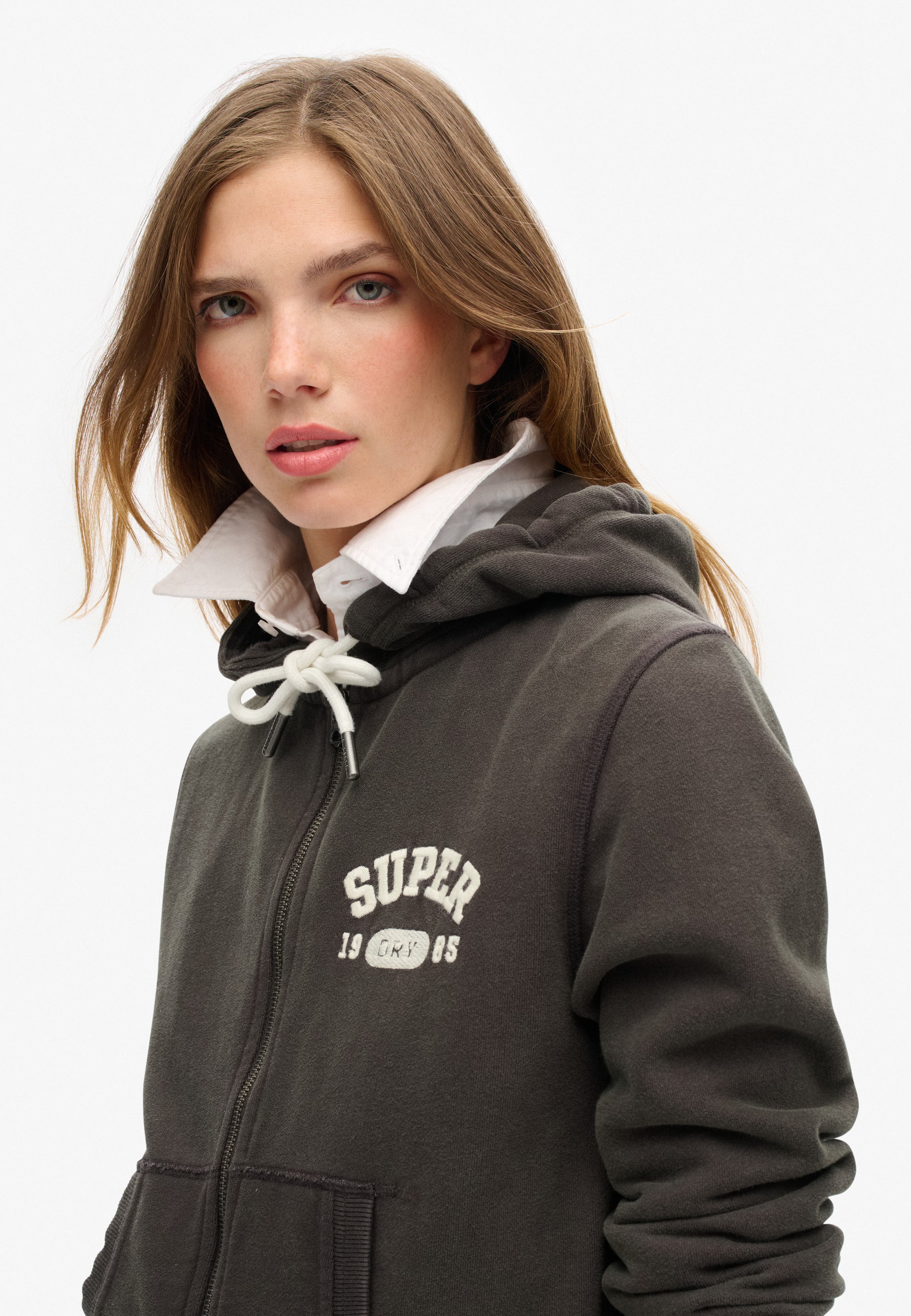 Athletic Essentials Relaxed Crop Zip-hoodie