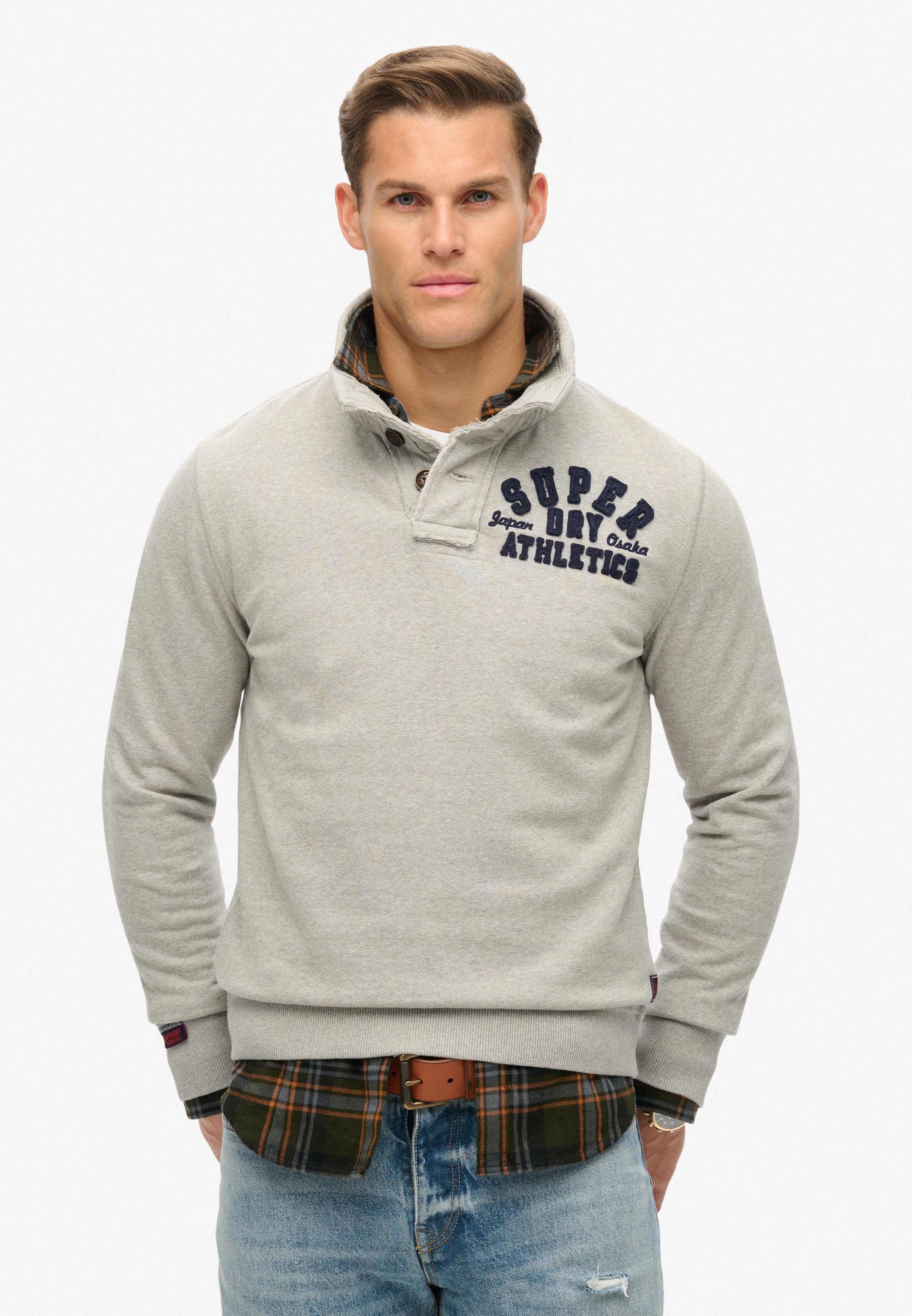 Vintage Athletic Half Button Sweatshirt