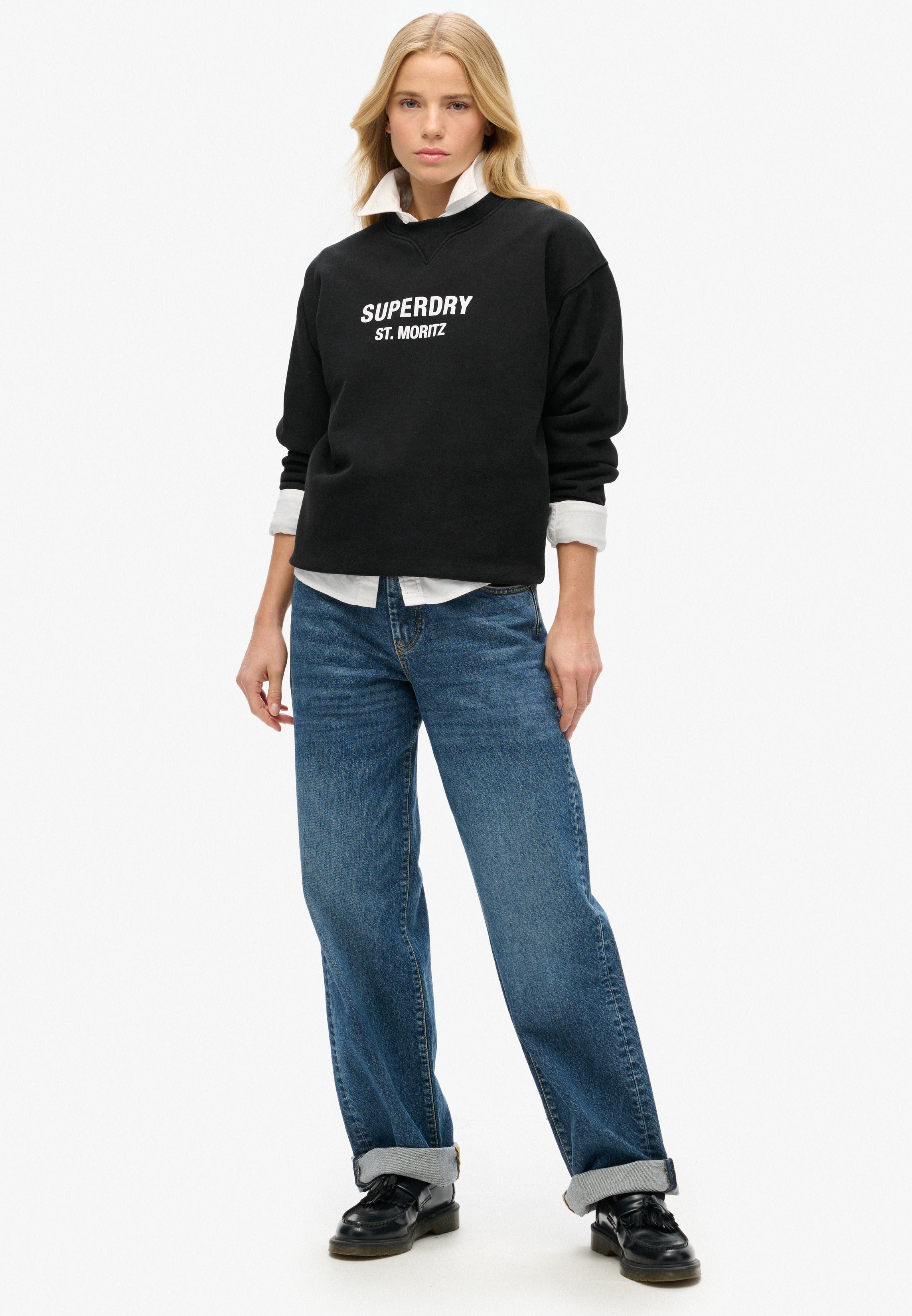 Sport Luxe Loose Crew Sweatshirt