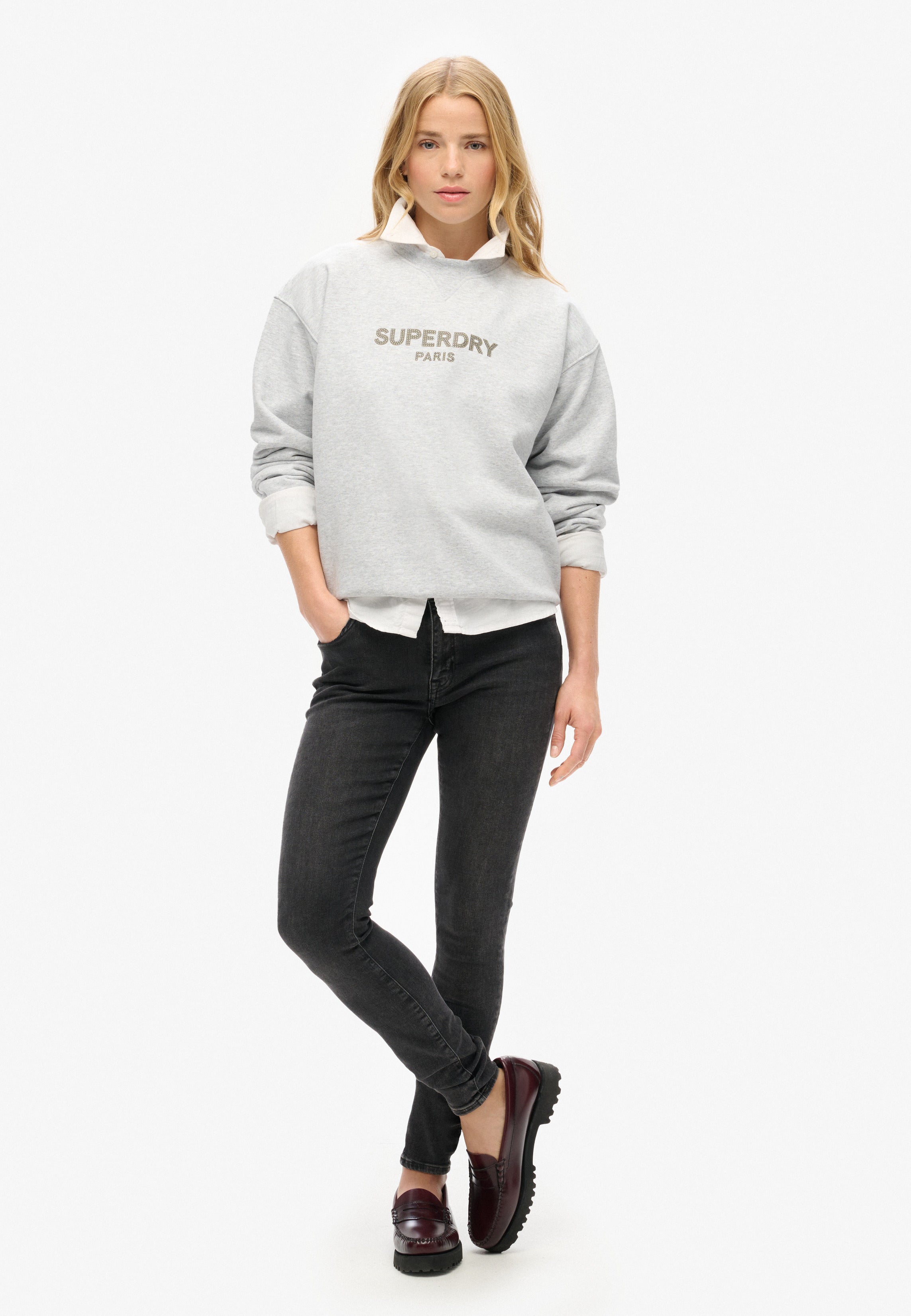 Sport Luxe Loose Crew Sweatshirt