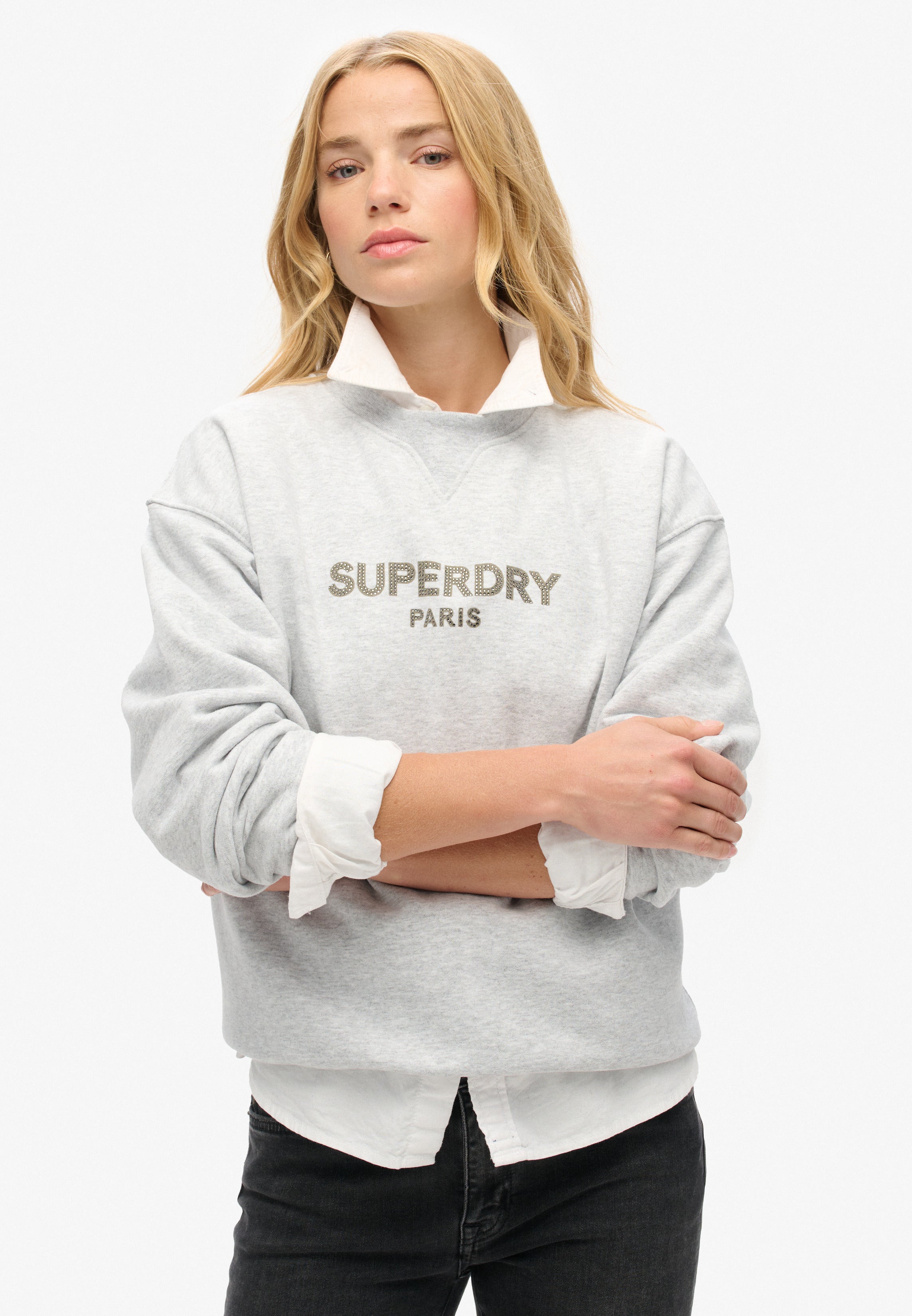 Sport Luxe Loose Crew Sweatshirt