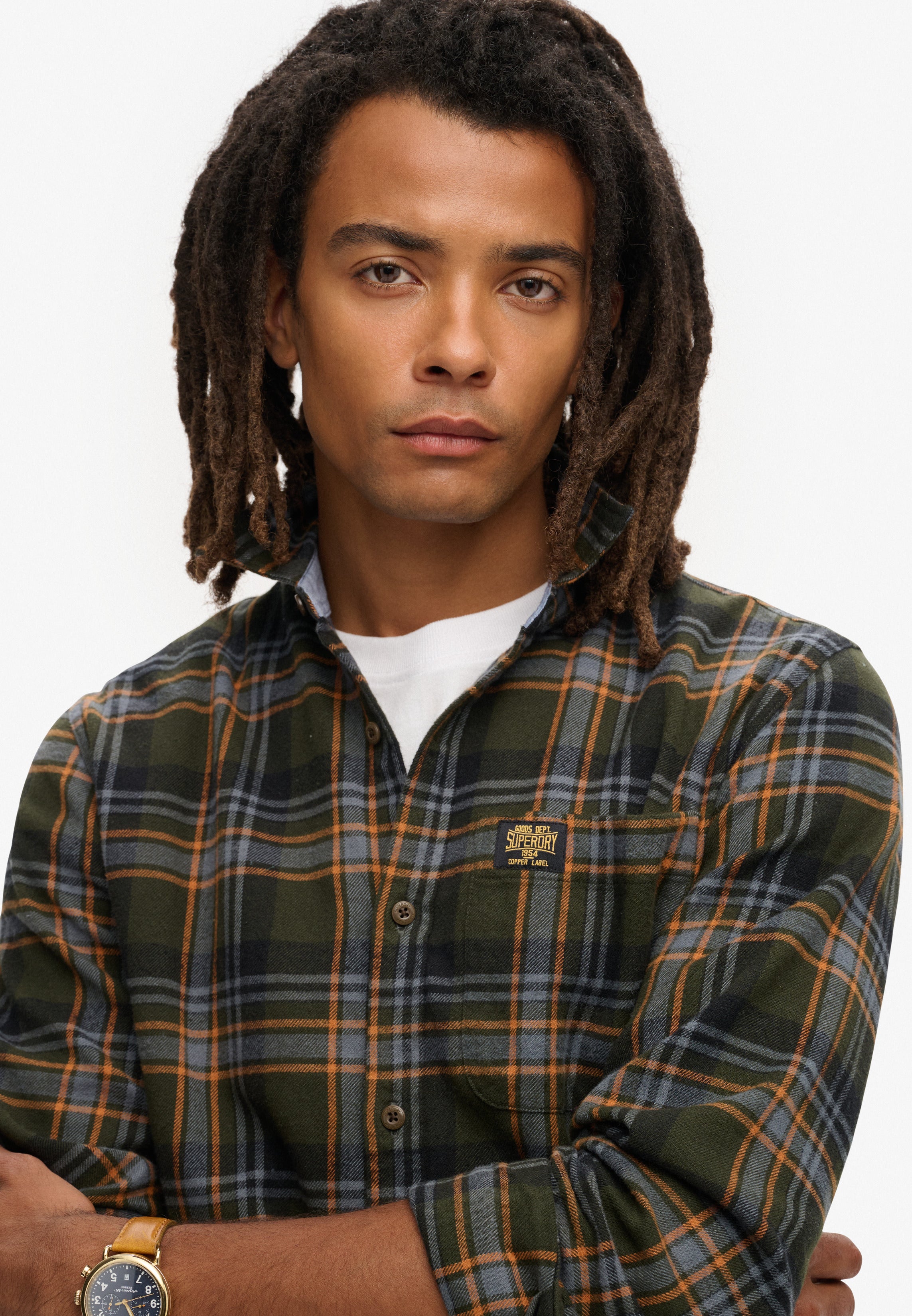 قميص قطني بأكمام طويلة بنمط حطاب