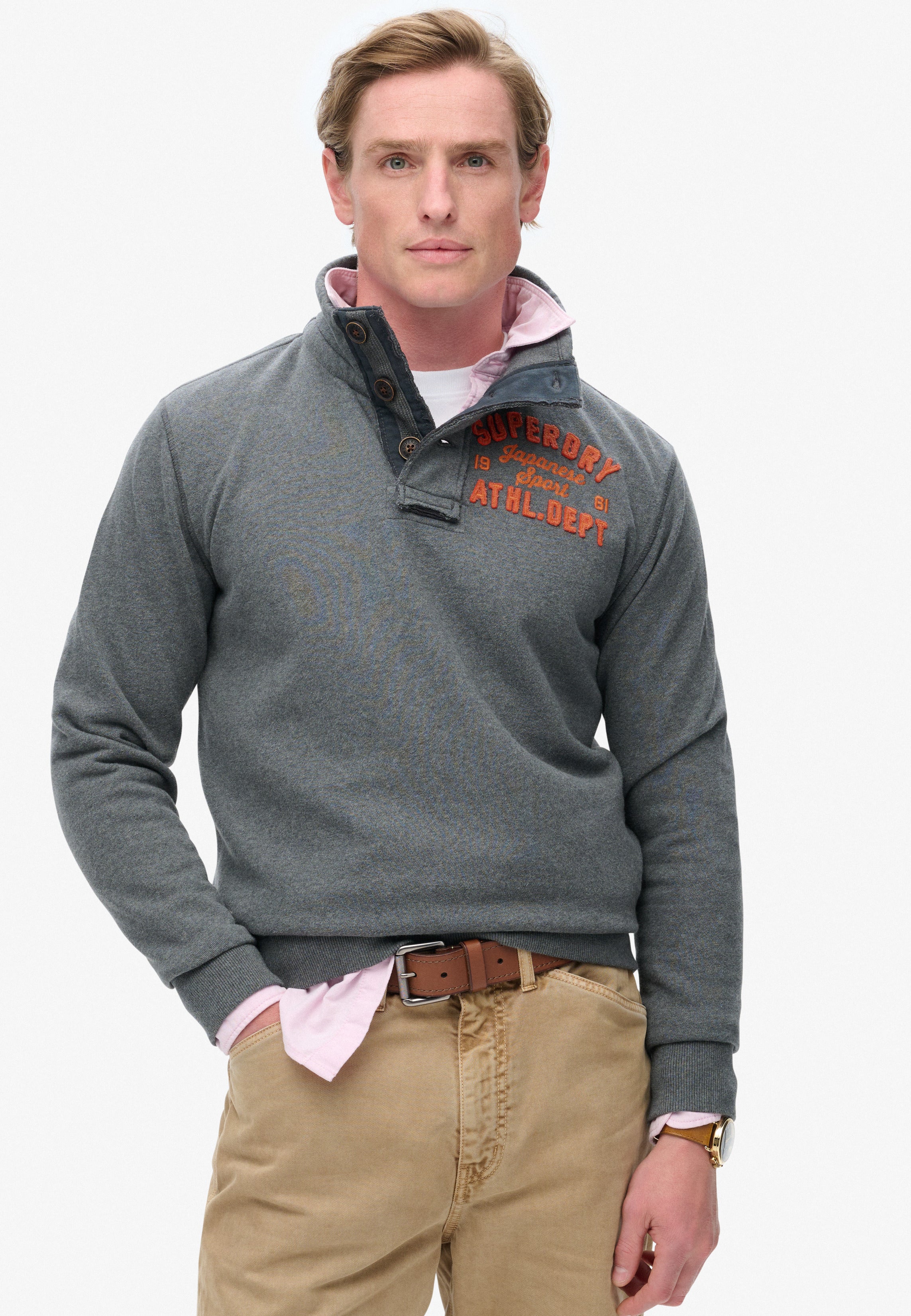 Vintage Athletic Half Button Sweatshirt