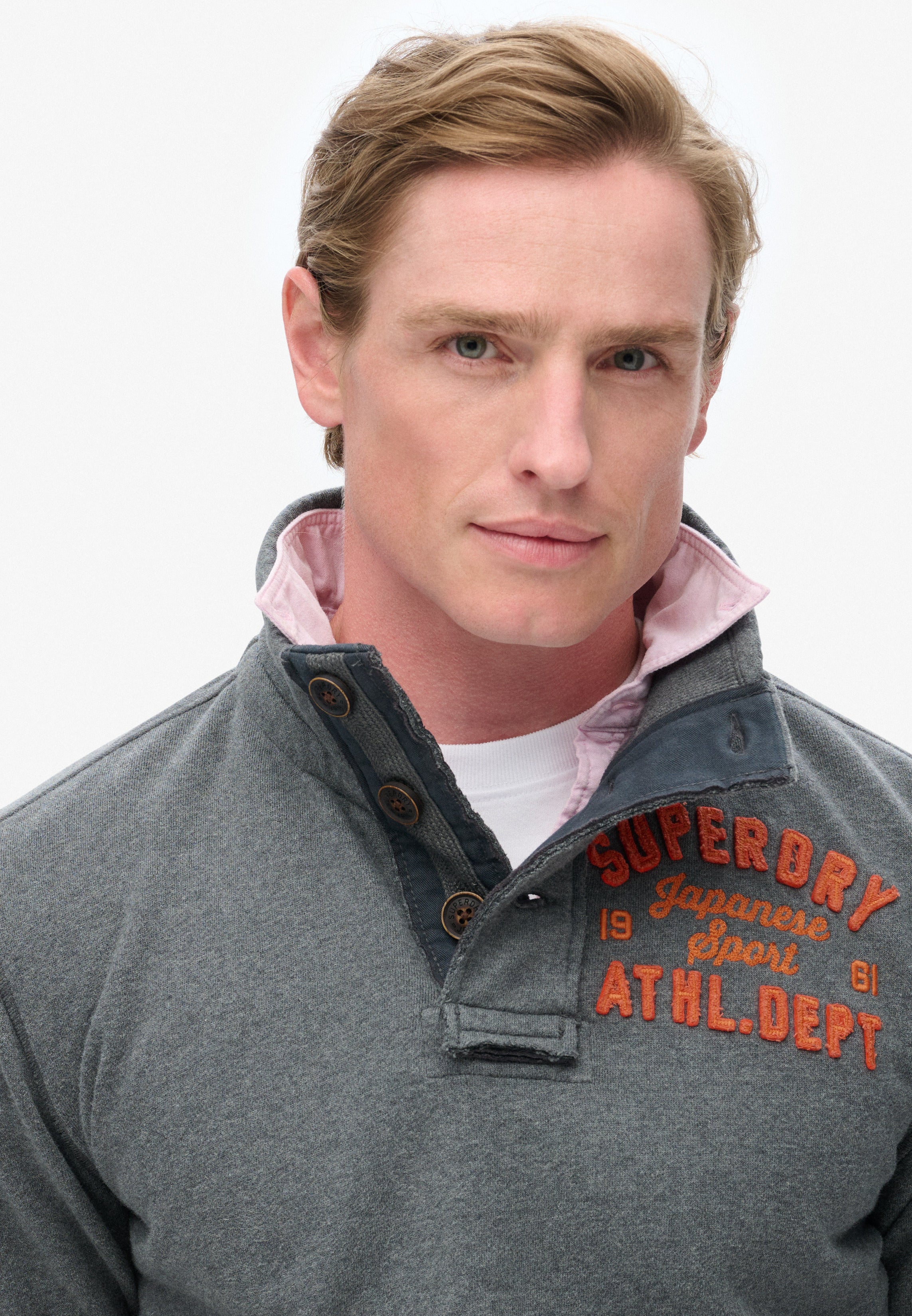 Vintage Athletic Half Button Sweatshirt