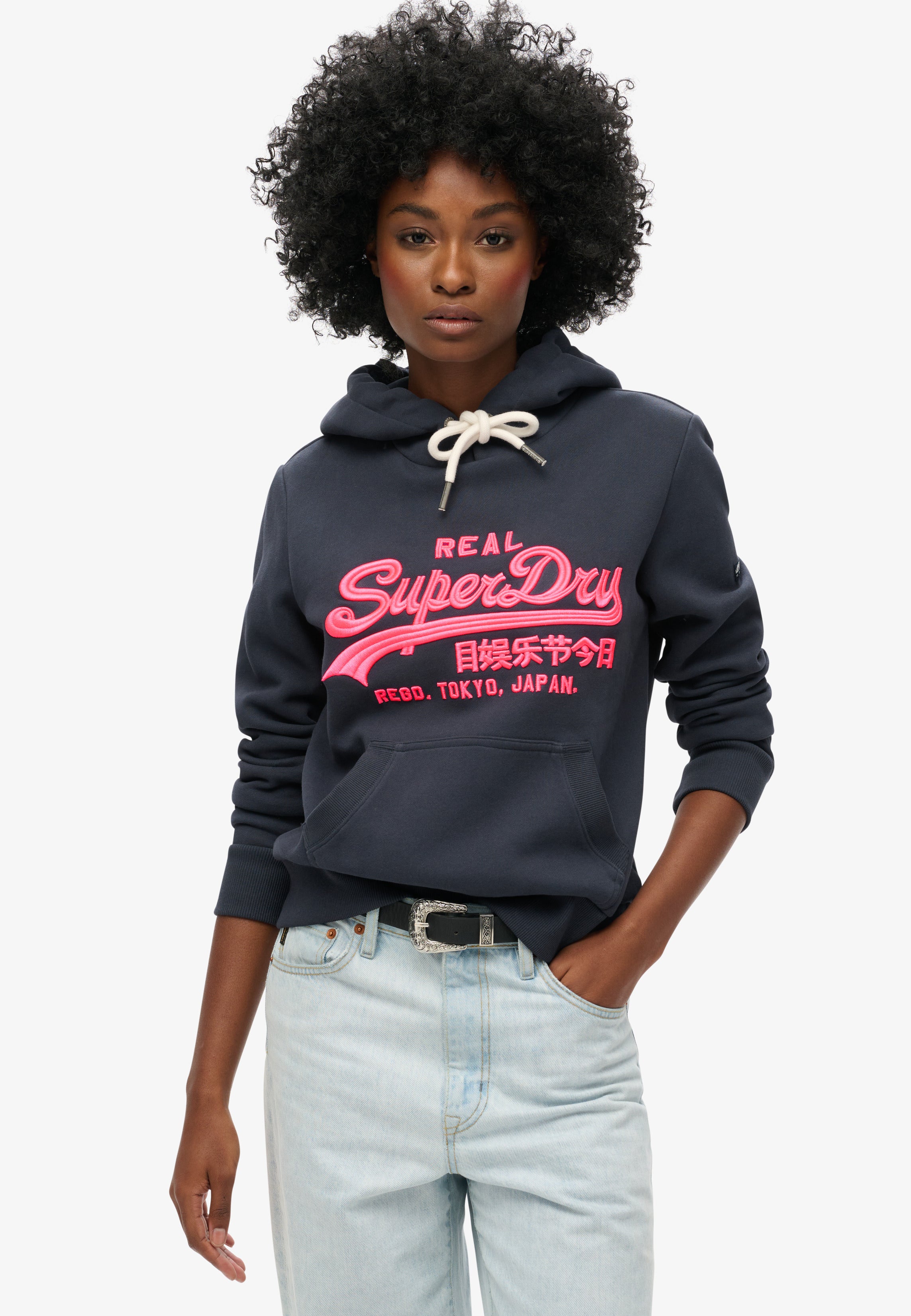 Neon Vintage Logo Embroidered Graphic Hoodie