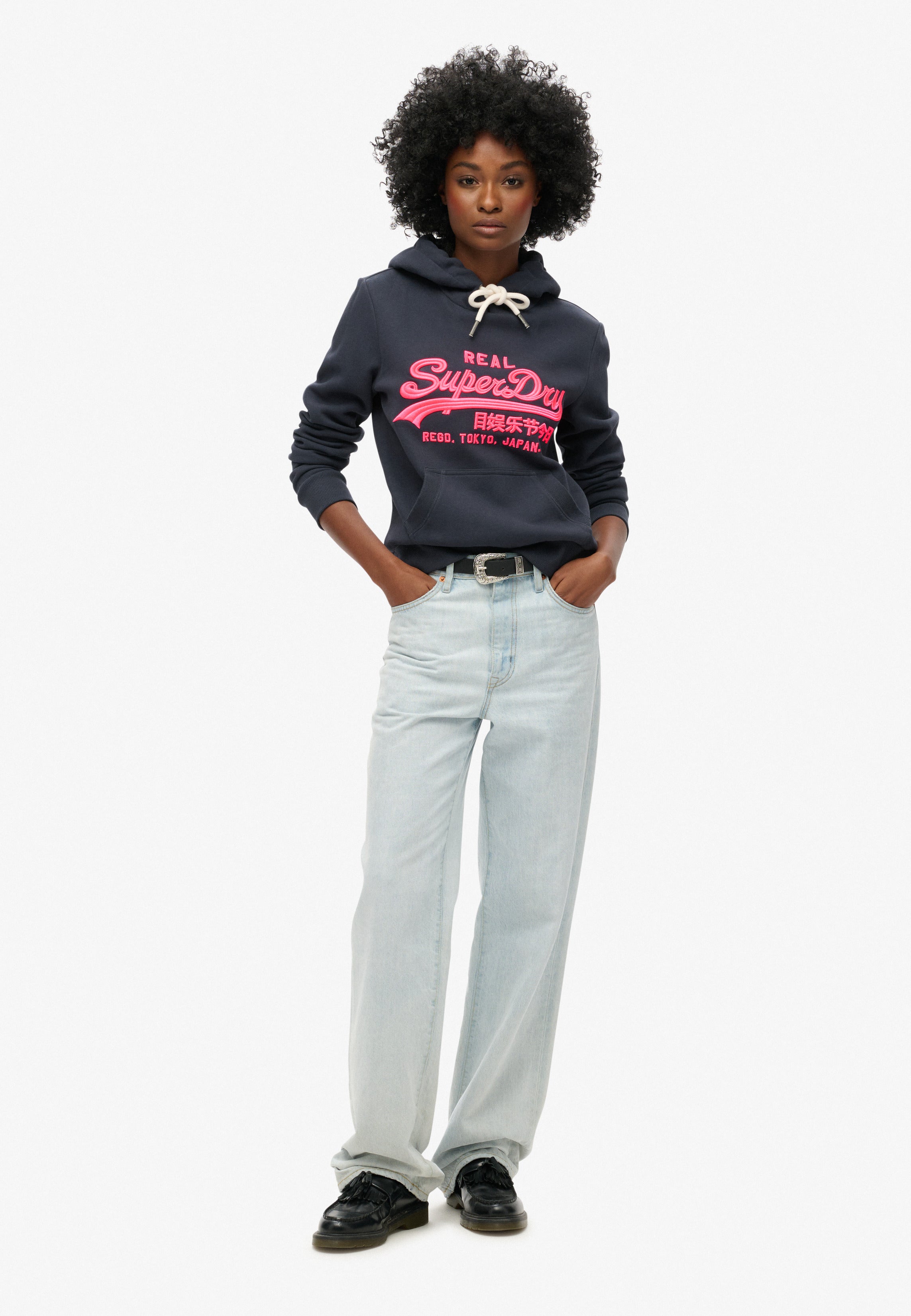 Neon Vintage Logo Embroidered Graphic Hoodie