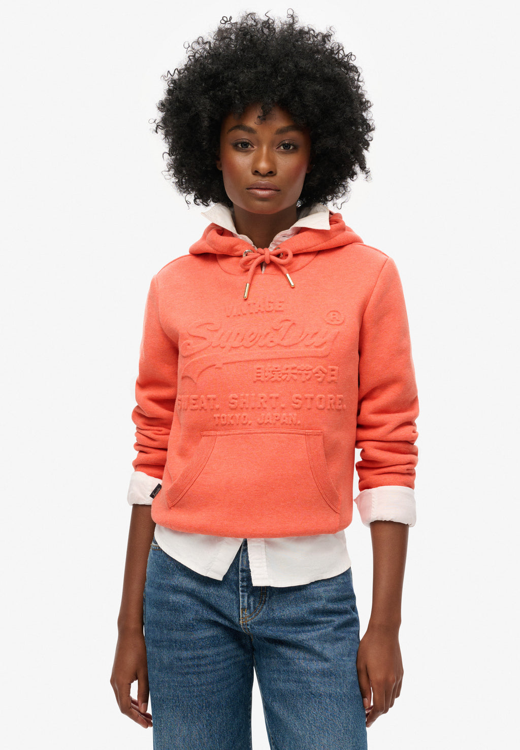 Embossed Vintage Logo Graphic Hoodie