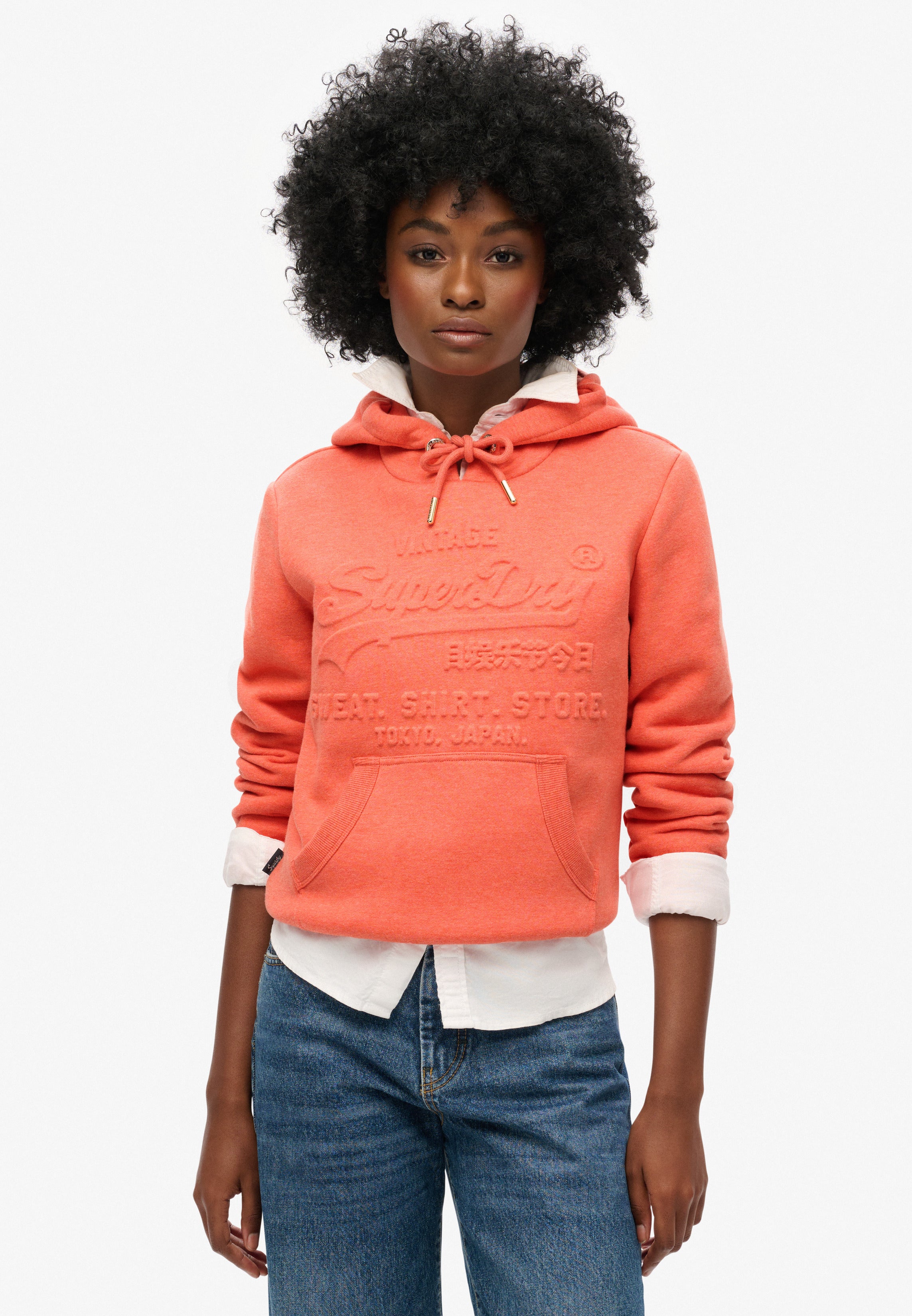 Embossed Vintage Logo Graphic Hoodie