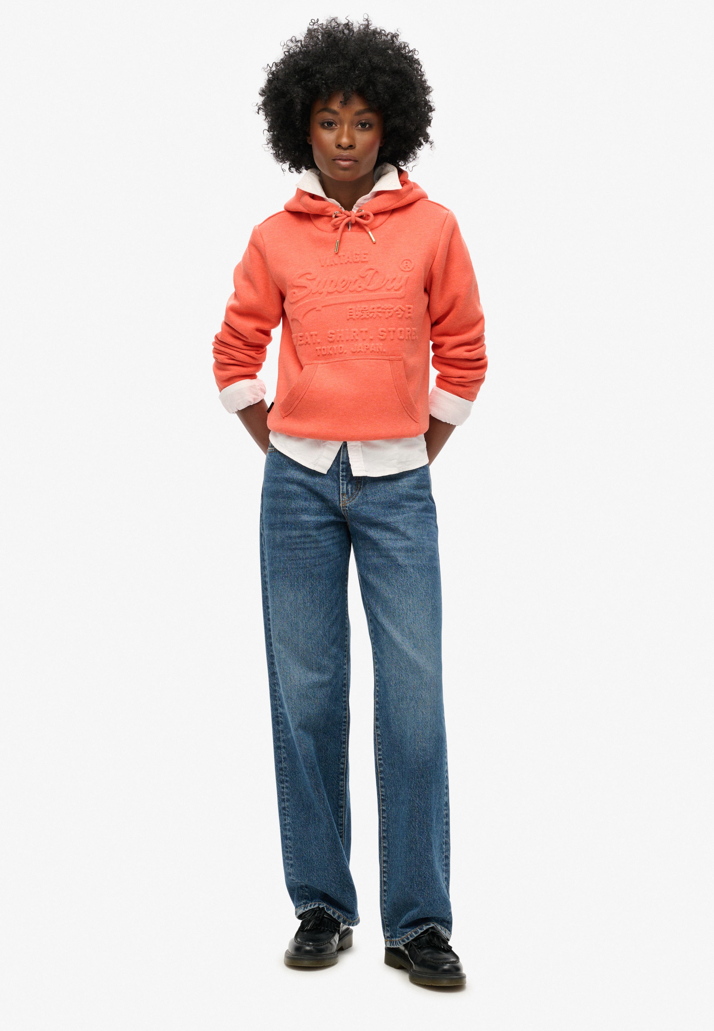 Embossed Vintage Logo Graphic Hoodie