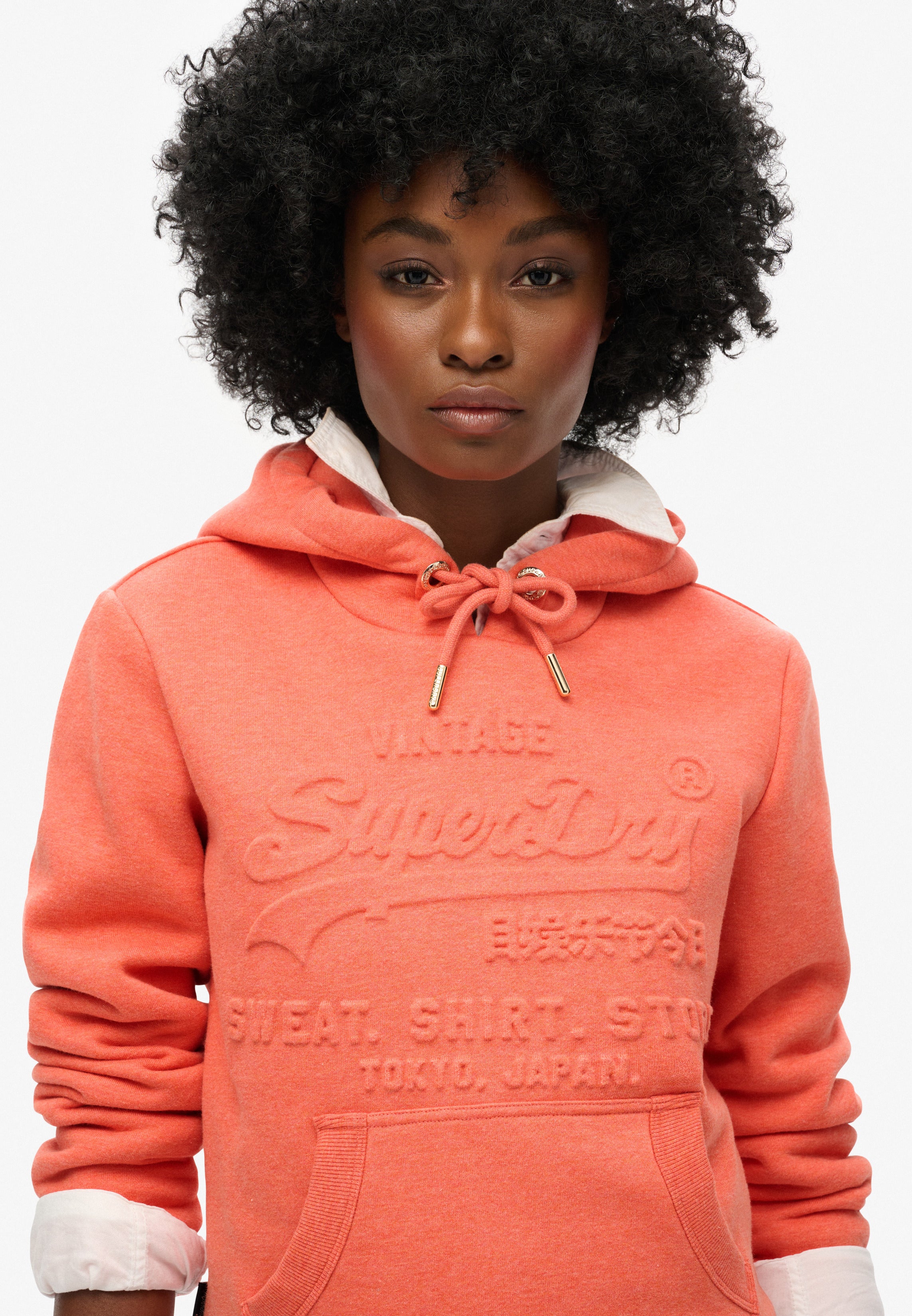 Embossed Vintage Logo Graphic Hoodie