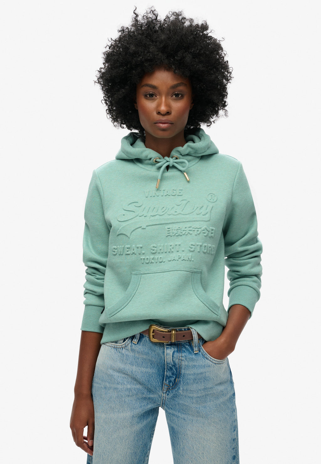 Embossed Vintage Logo Graphic Hoodie