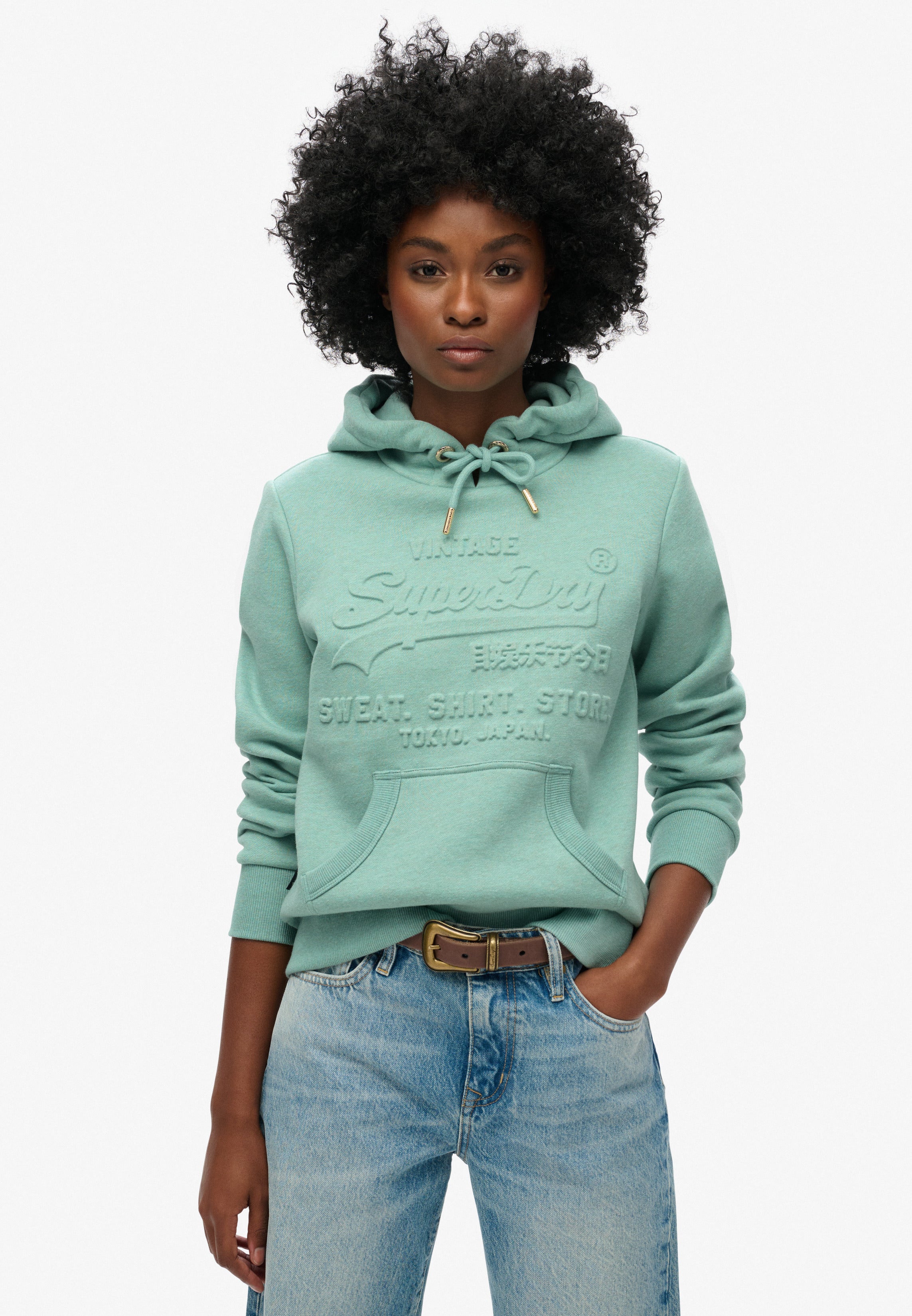 Embossed Vintage Logo Graphic Hoodie