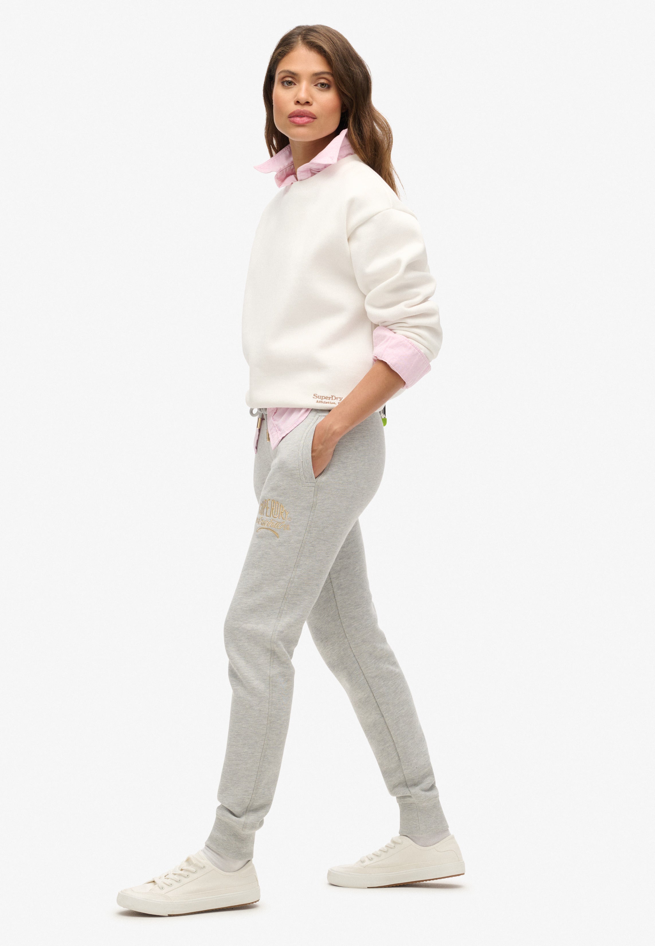 Luxe Metallic Logo Slim Joggers