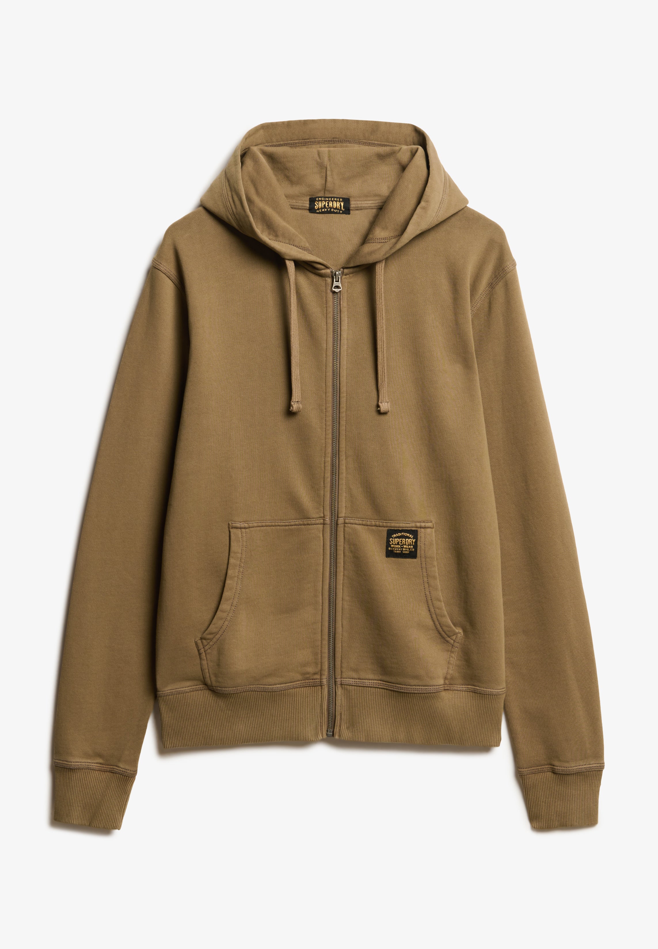 Contrast Stitch Relaxed Zip Hoodie
